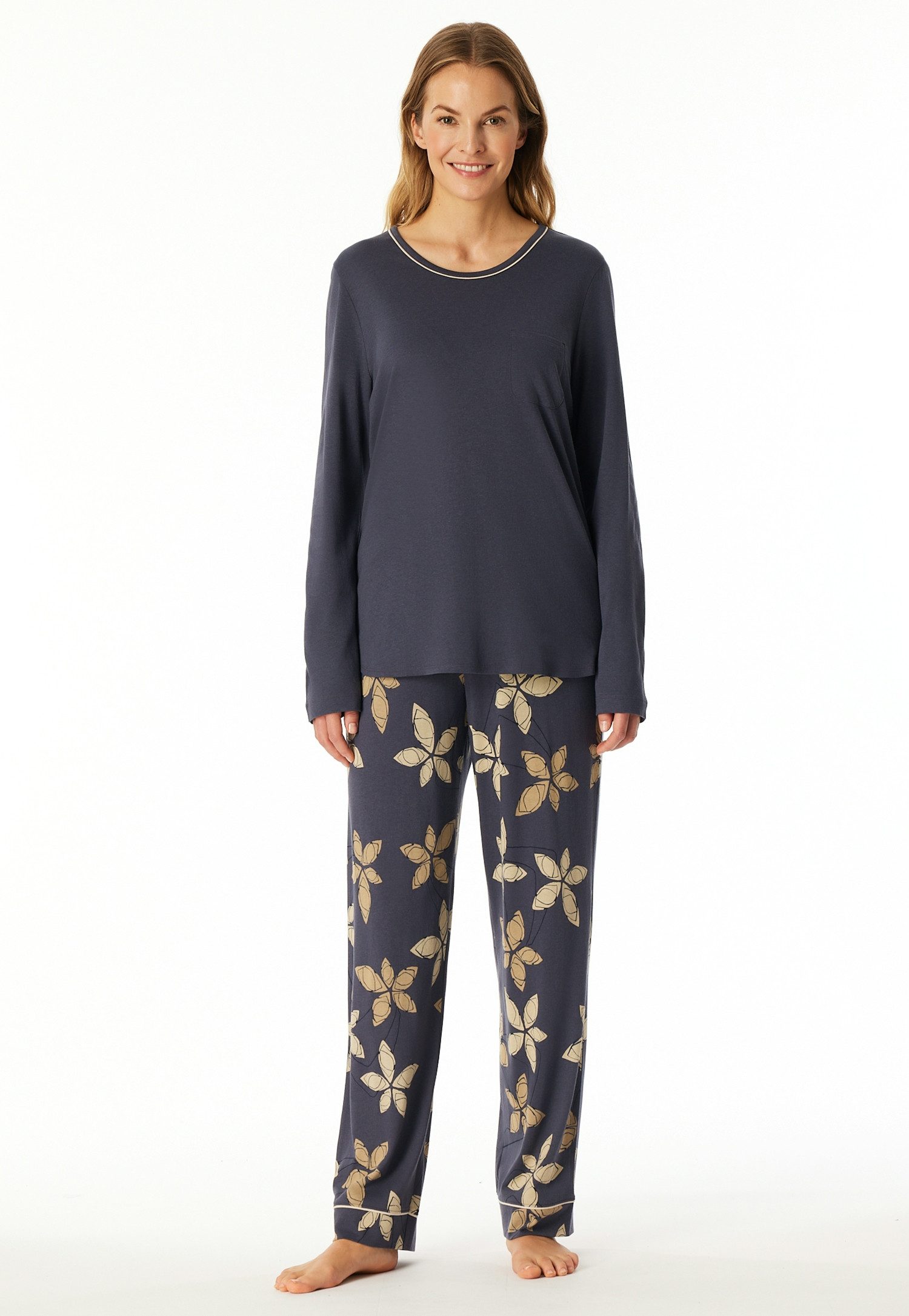Schiesser Pyjama Comfort Nightwear met coole patroonbroek (2-delig)