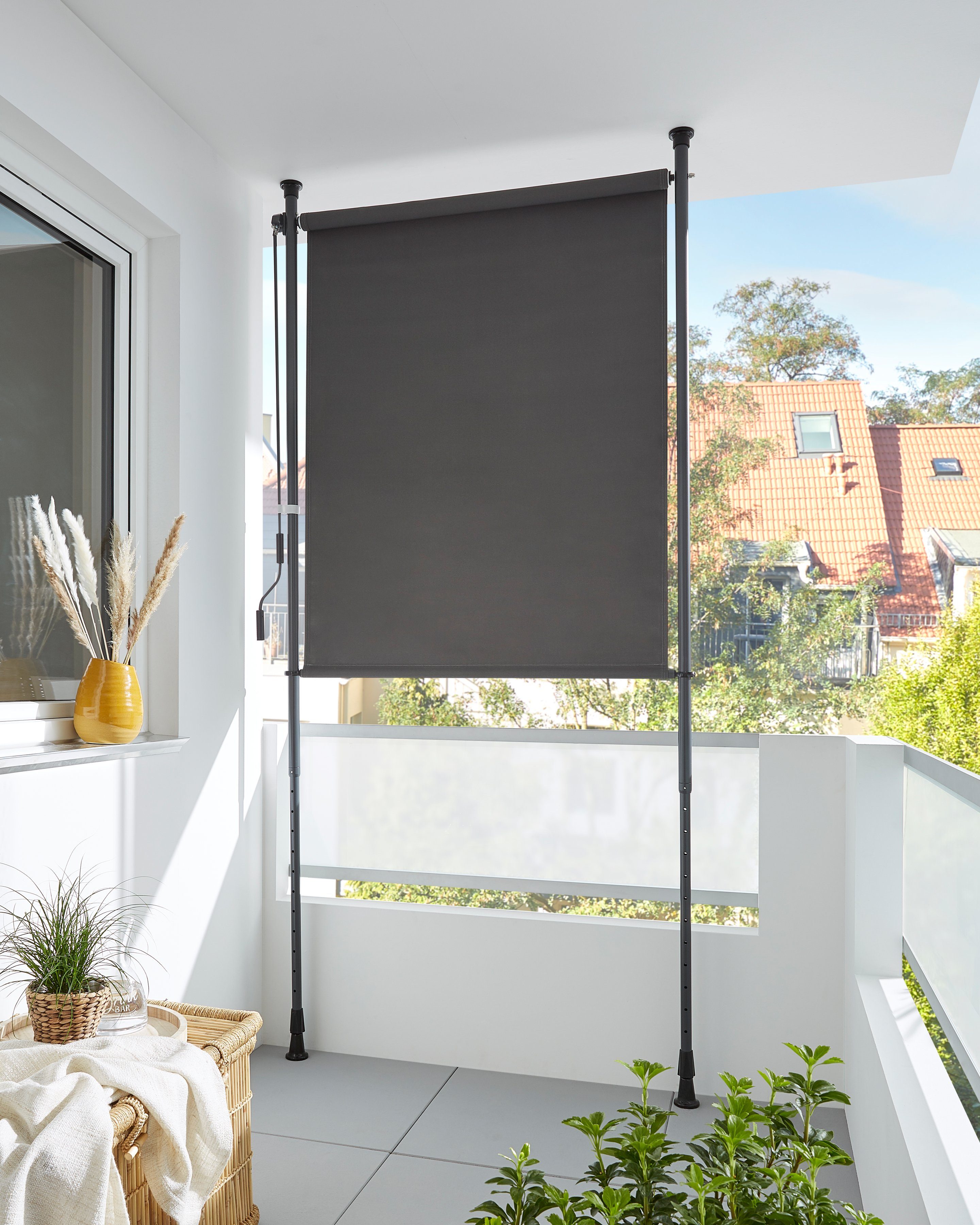KONIFERA Verticale luifel Klemzonnescherm Bxh: 120x225 cm, met telescoopfunctie