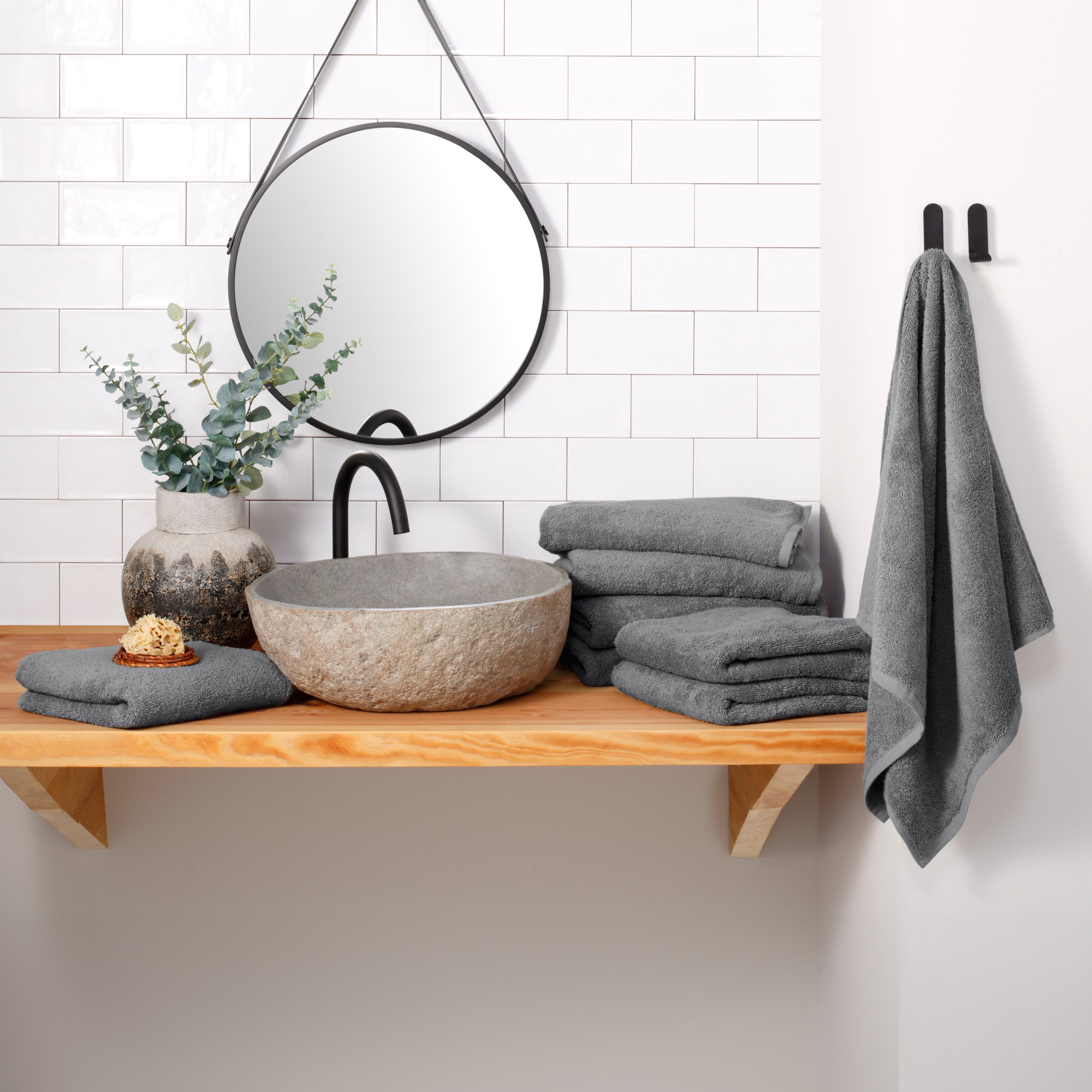 my home Handdoekenset Merida, 4 douchehanddoeken (70x140cm), 4 handdoeken (50x100cm) (8-delig)