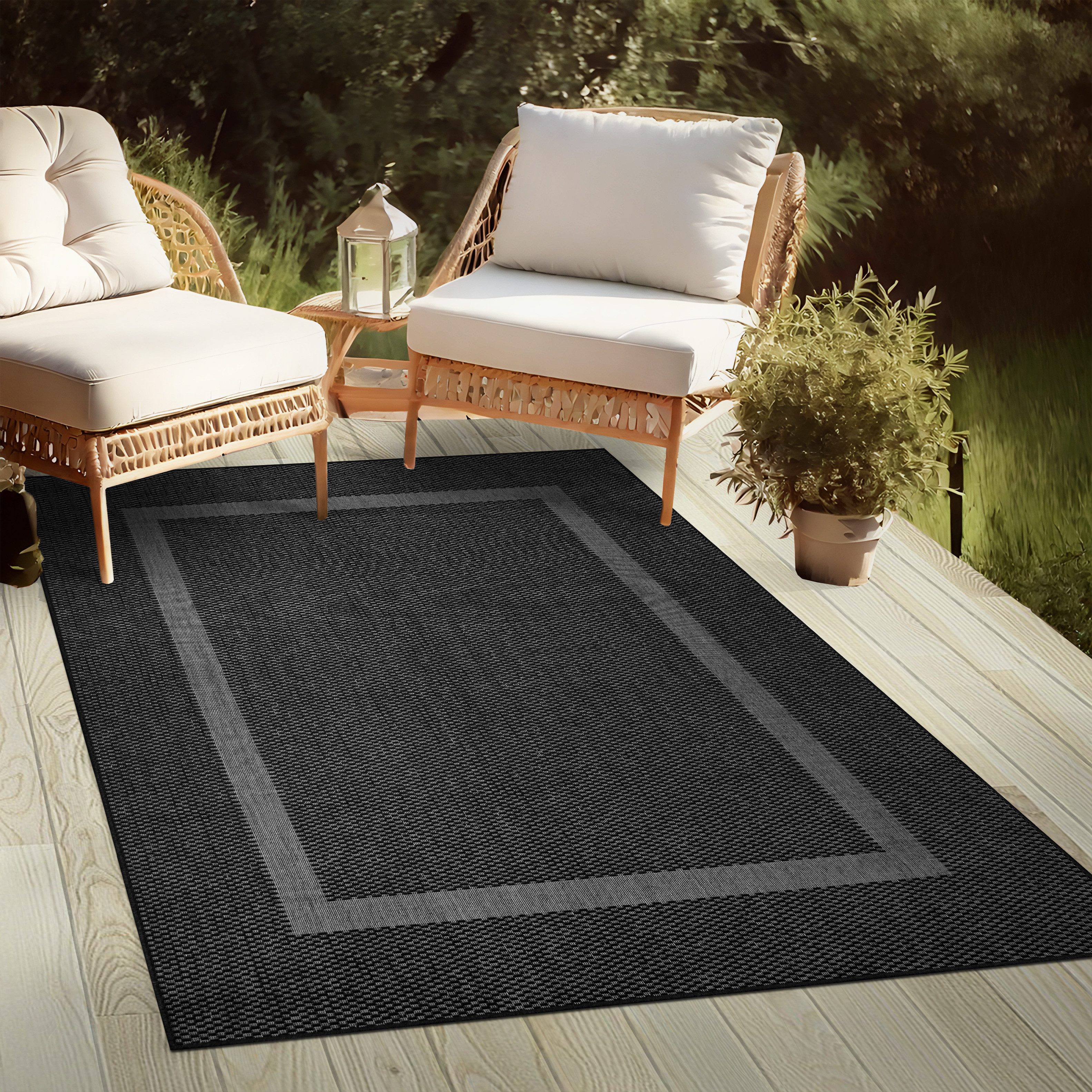 my home Vloerkleed Venetië rand is ook als loper verkrijgbaar Geschikt voor binnen en buiten, sisal-look, weerbestendig & uv-bestendig