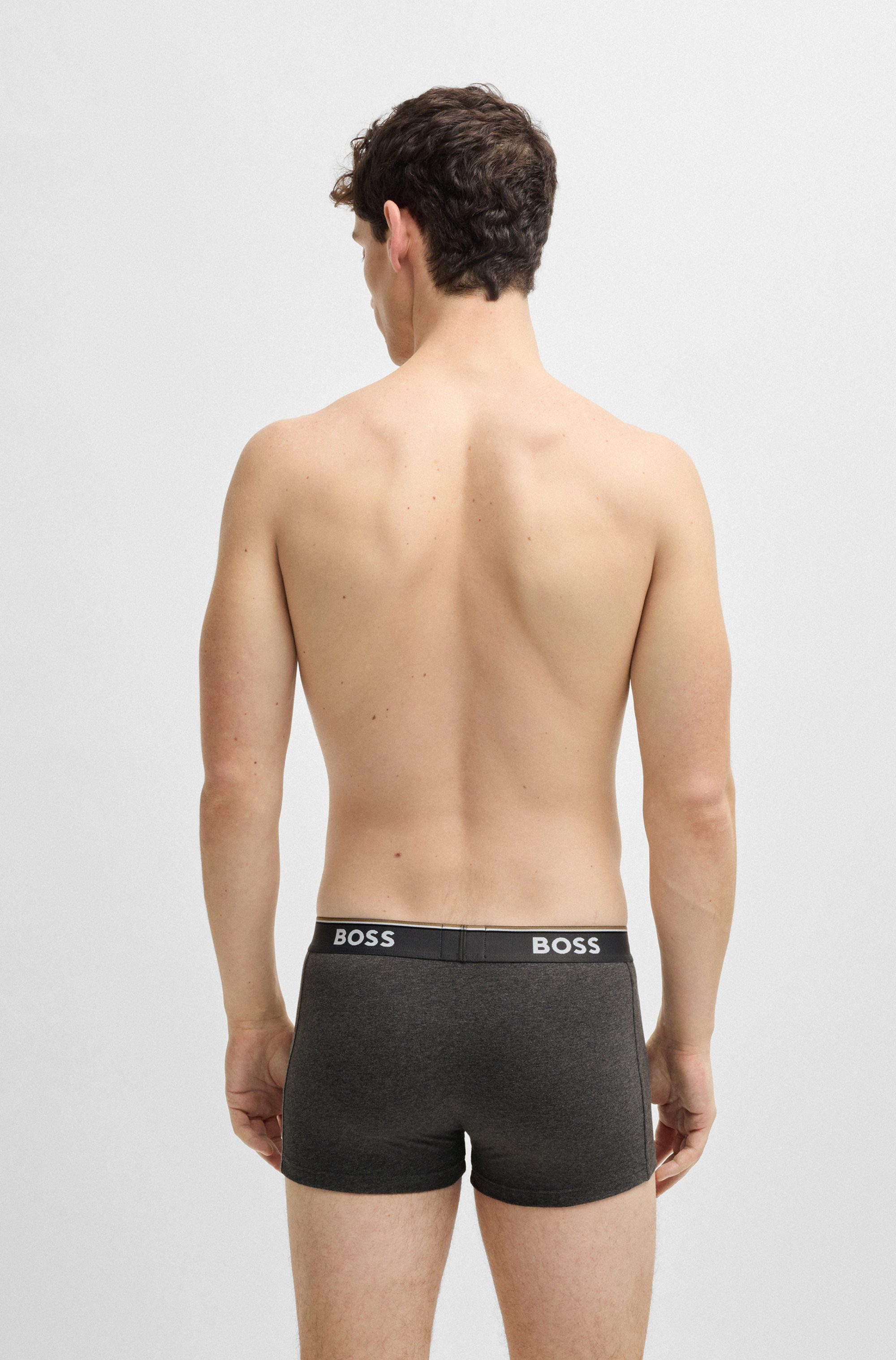 BOSS Boxershort TRUNK 3 PACK BOSS opdruk op de tailleband (3 stuks)