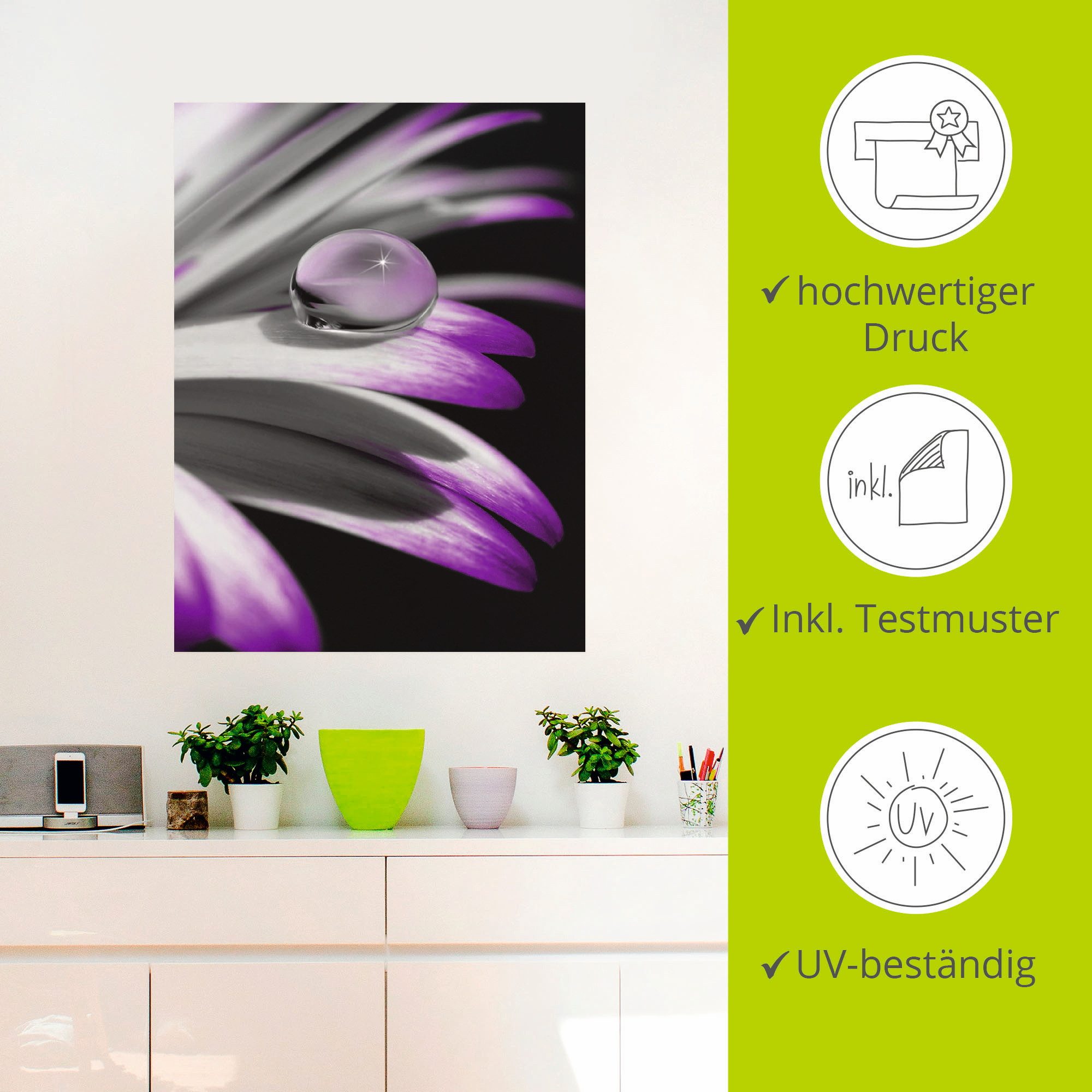 Artland Artprint Druppel als artprint op linnen, poster, muursticker in verschillende maten