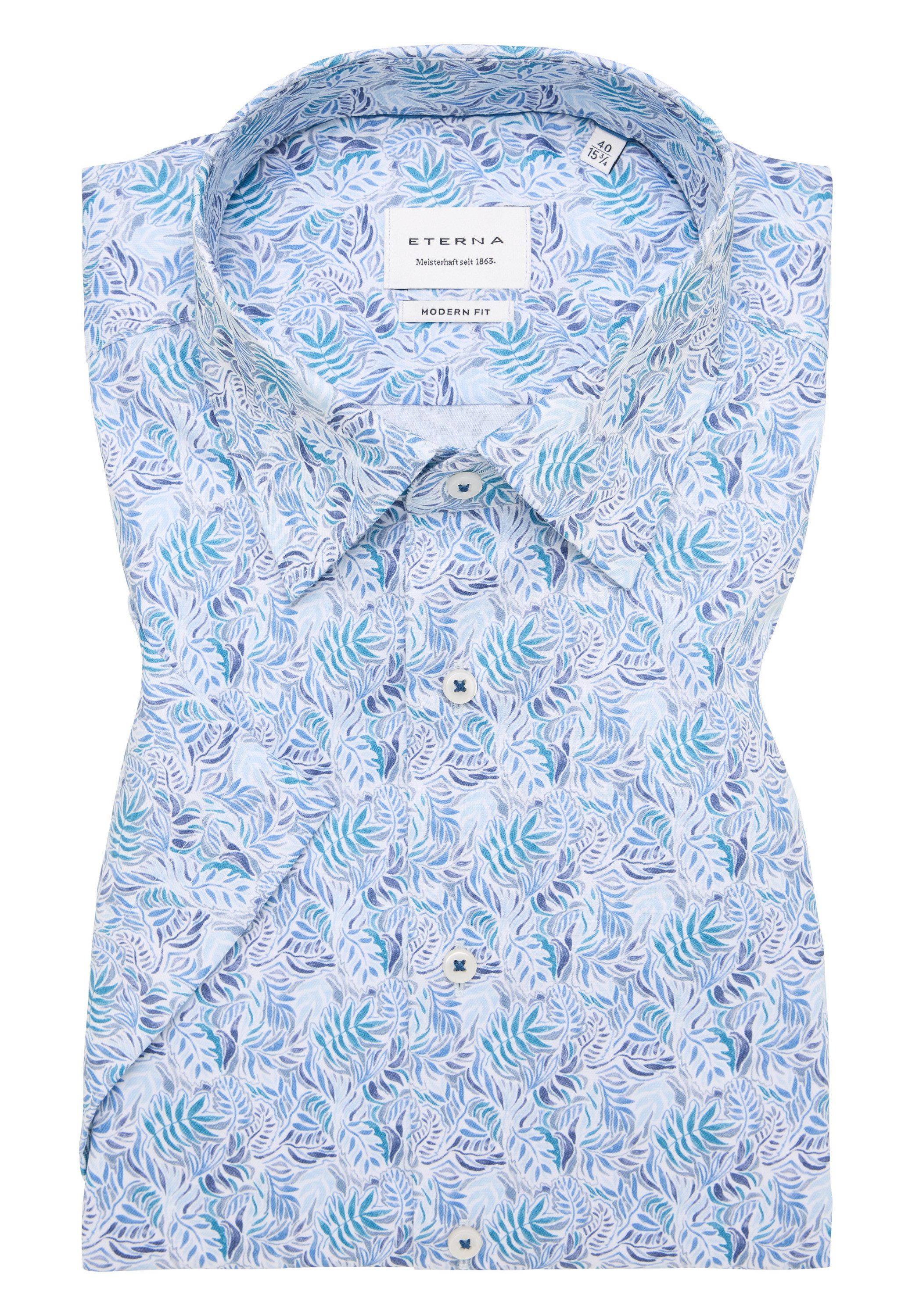 Eterna Overhemd met korte mouwen MODERN FIT NON IRON (strijkvrij)