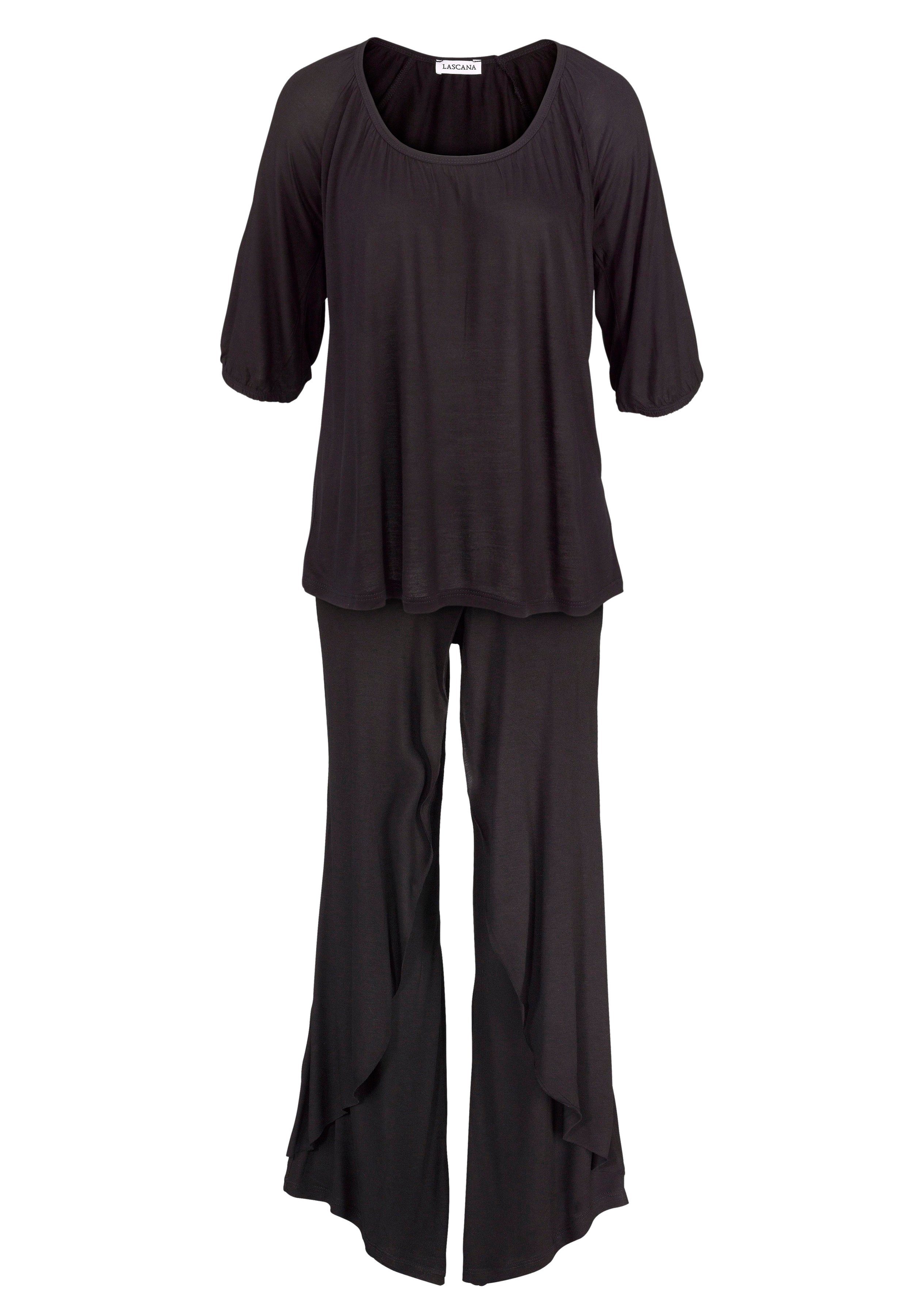 Lascana Pyjama Broek in elegante laaglook (2-delig, 1 stuk)