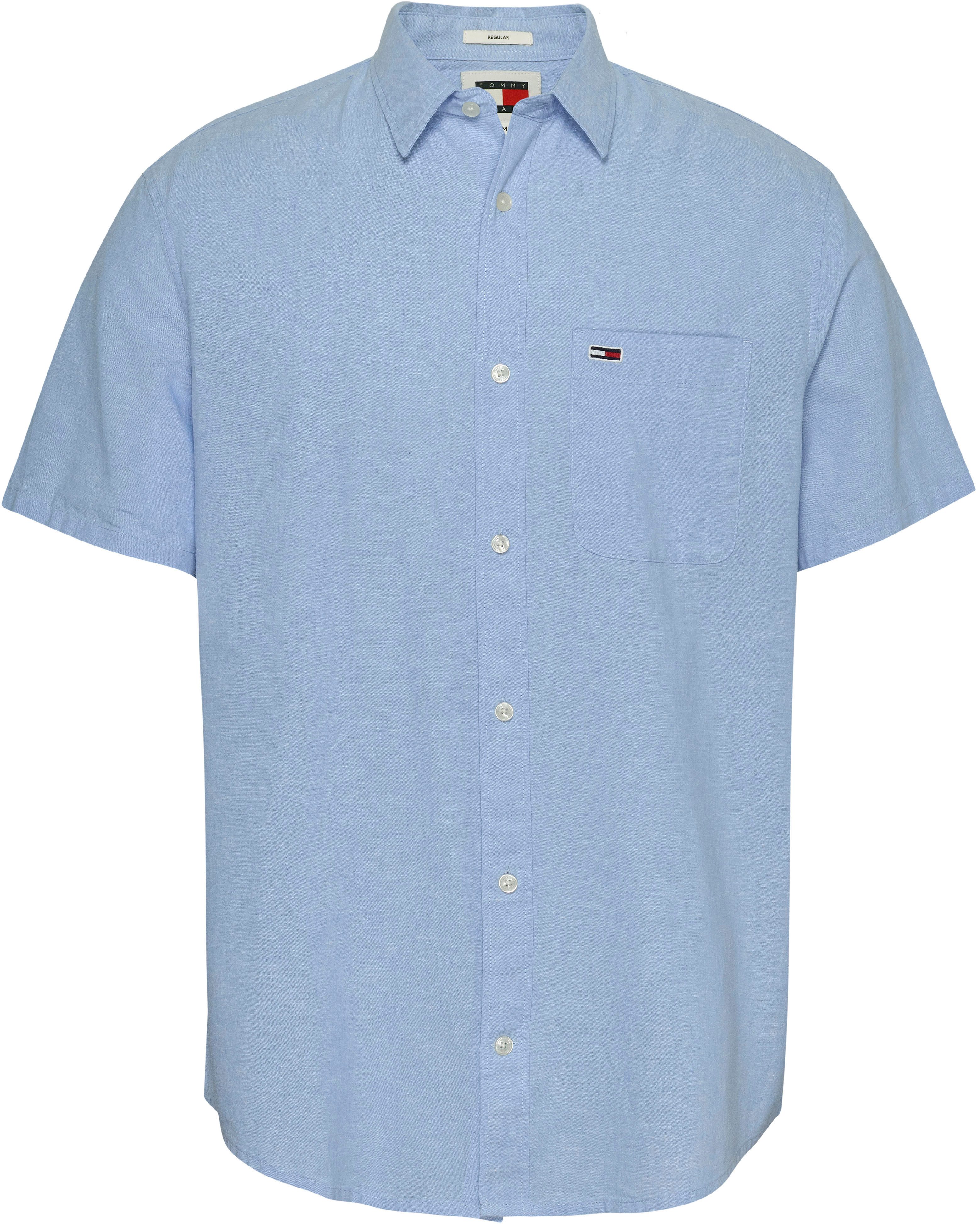 TOMMY JEANS Overhemd met korte mouwen TJM REG LINEN BLEND SS SHIRT