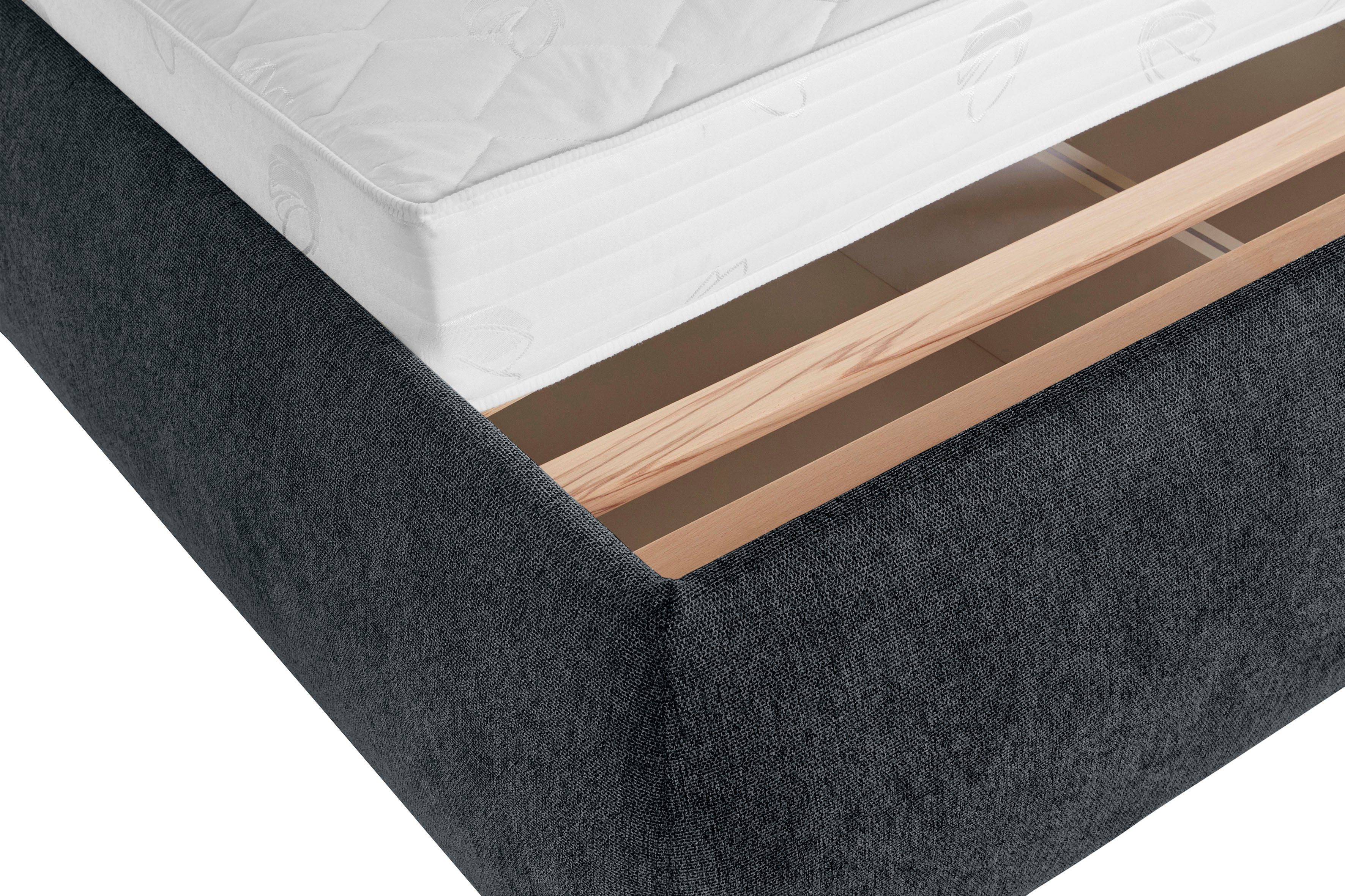 andas Gestoffeerd bed Jenson als bedframe of met 3 matrassoorten en hardheden