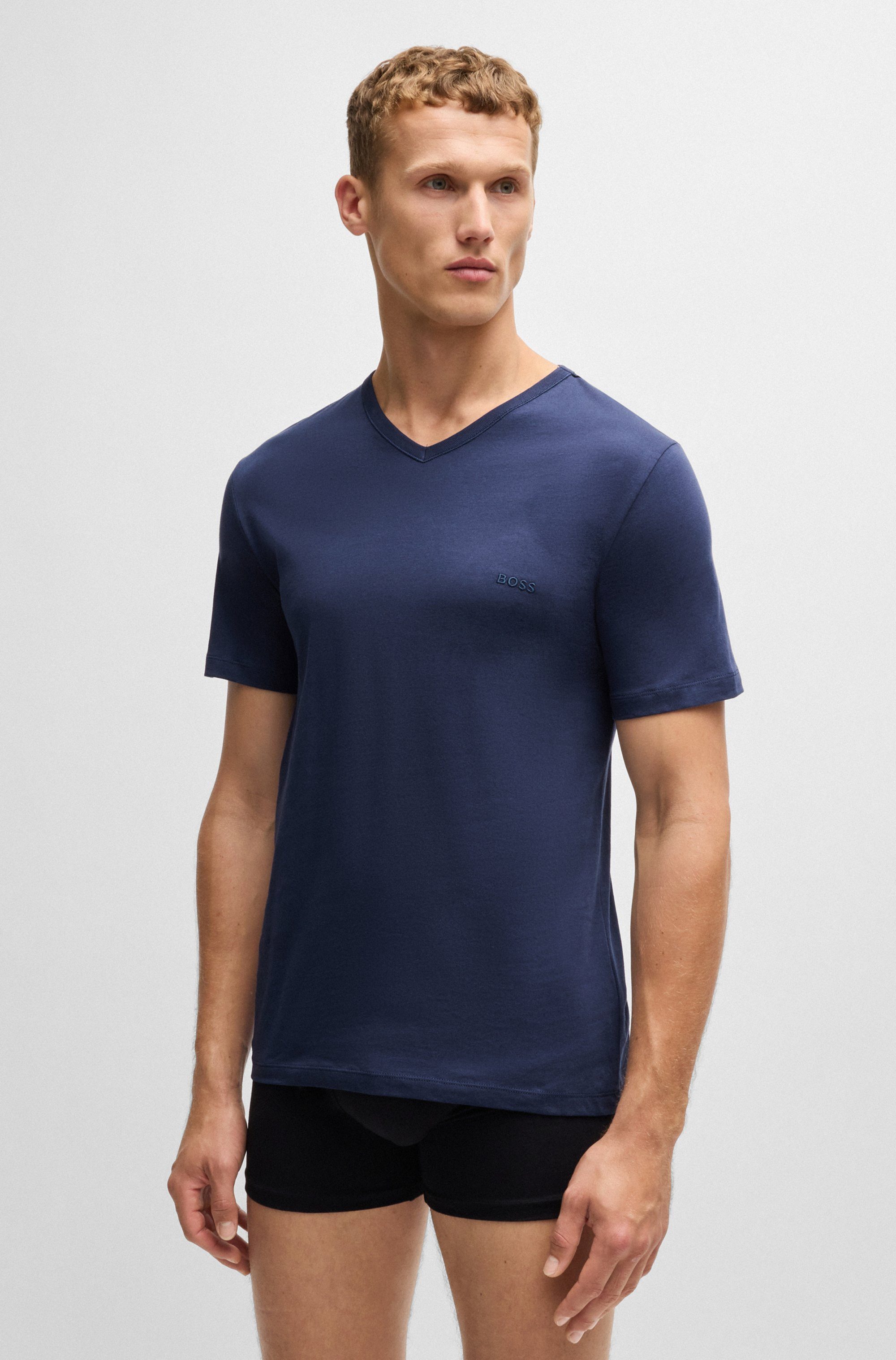 BOSS Shirt met V-hals T-shirt VN 3P Co (set)