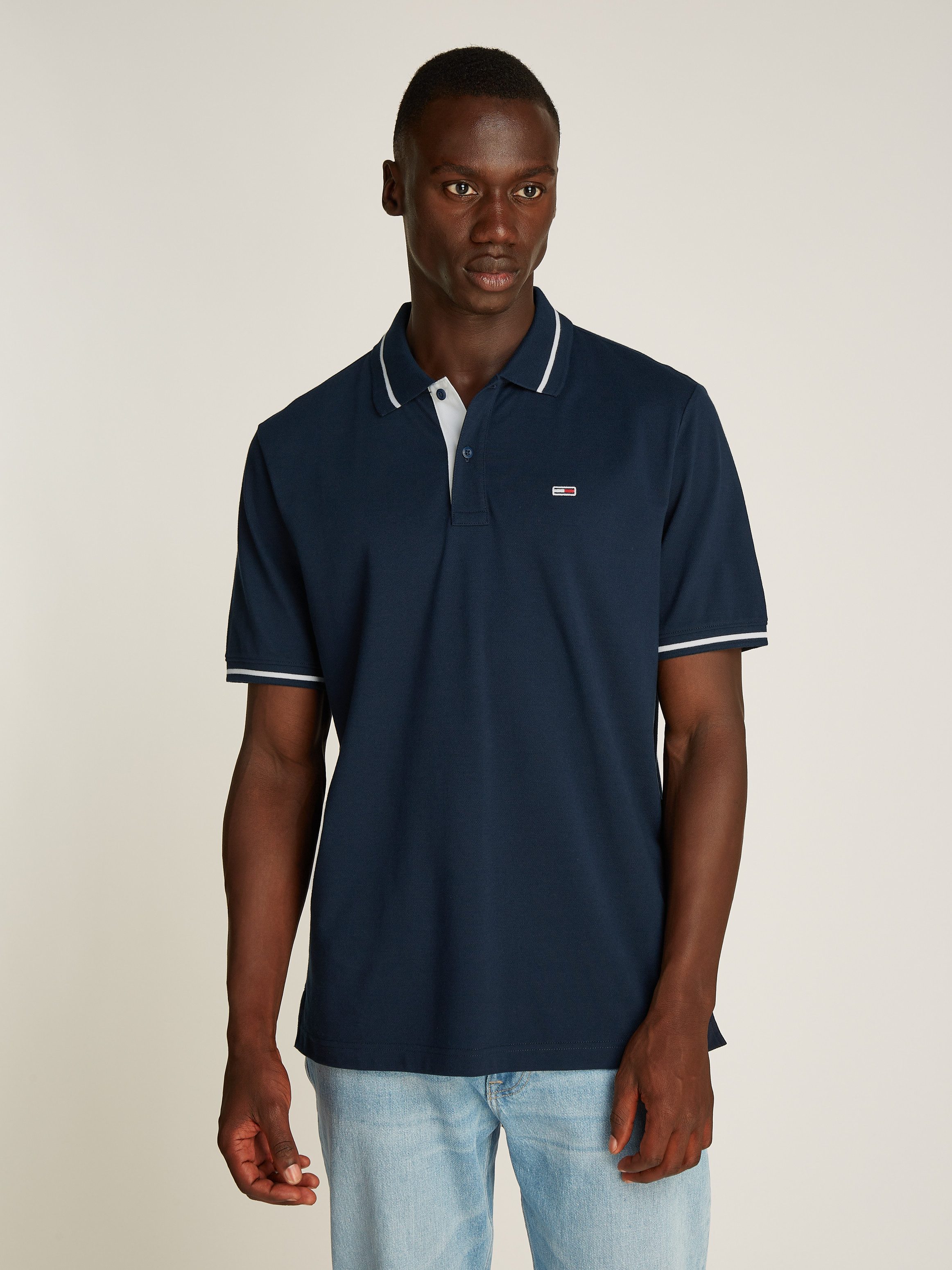 TOMMY JEANS Poloshirt TJM REG TIPPED POLO met gestreepte details