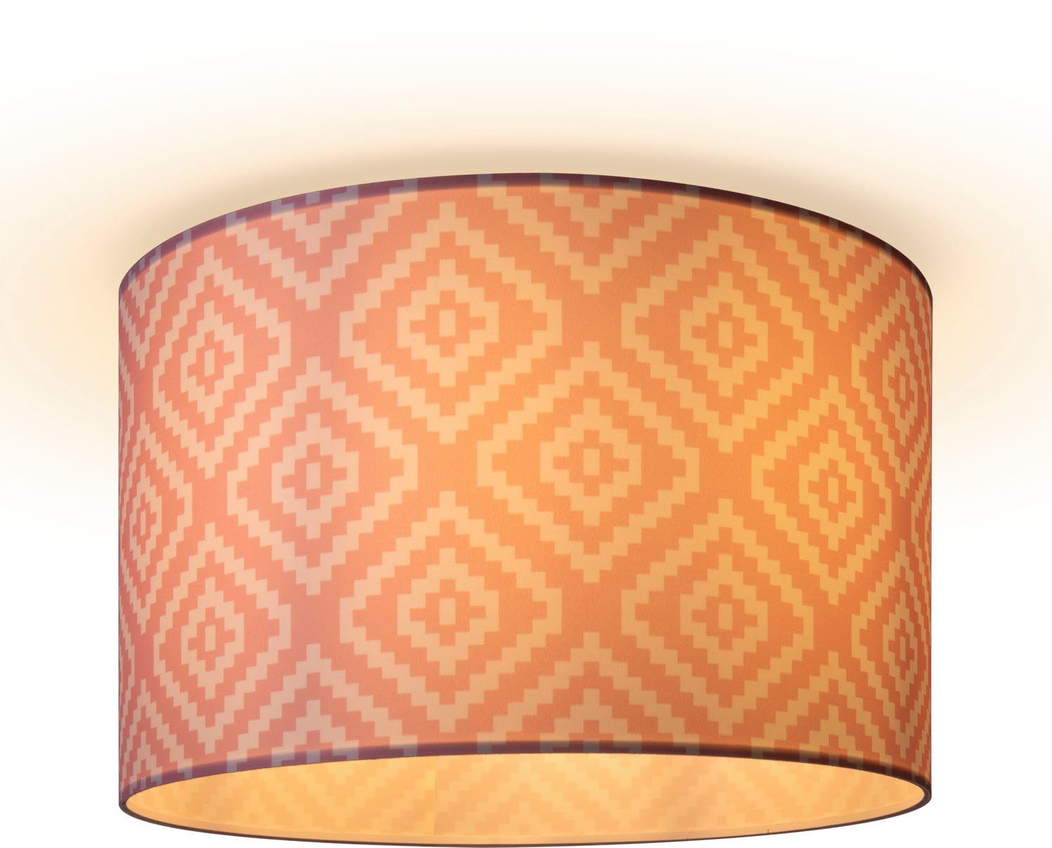 Paco Home Plafondlamp Hugo Stella Stoff lampenkap vintage woonkamerlamp rond retro ontwerp textiel