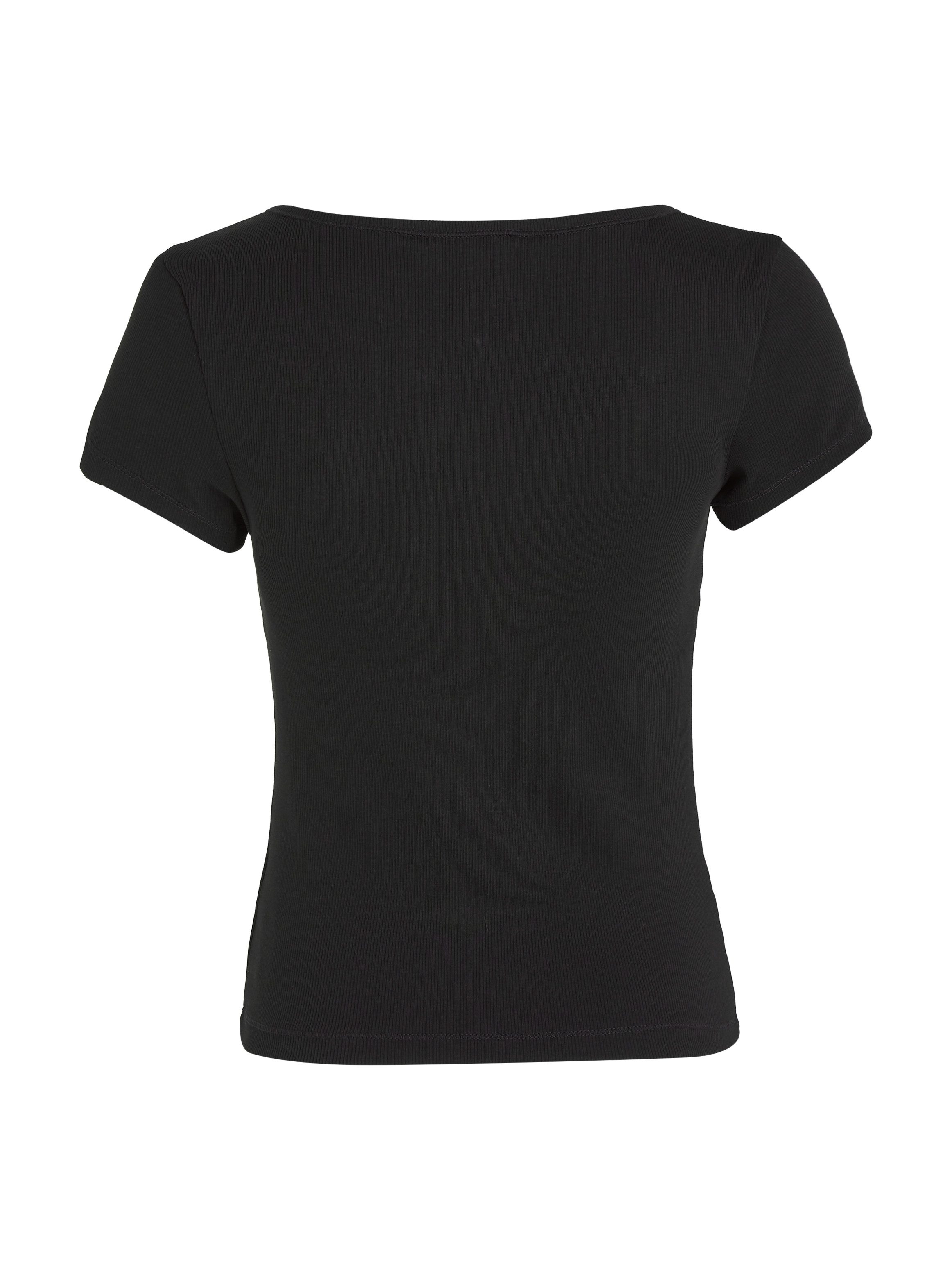 TOMMY JEANS Shirt met ronde hals TJW SLIM HENLEY TOP SS