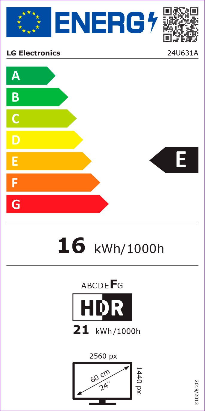 LG Ledscherm 24U631A, 60 cm / 24", QHD