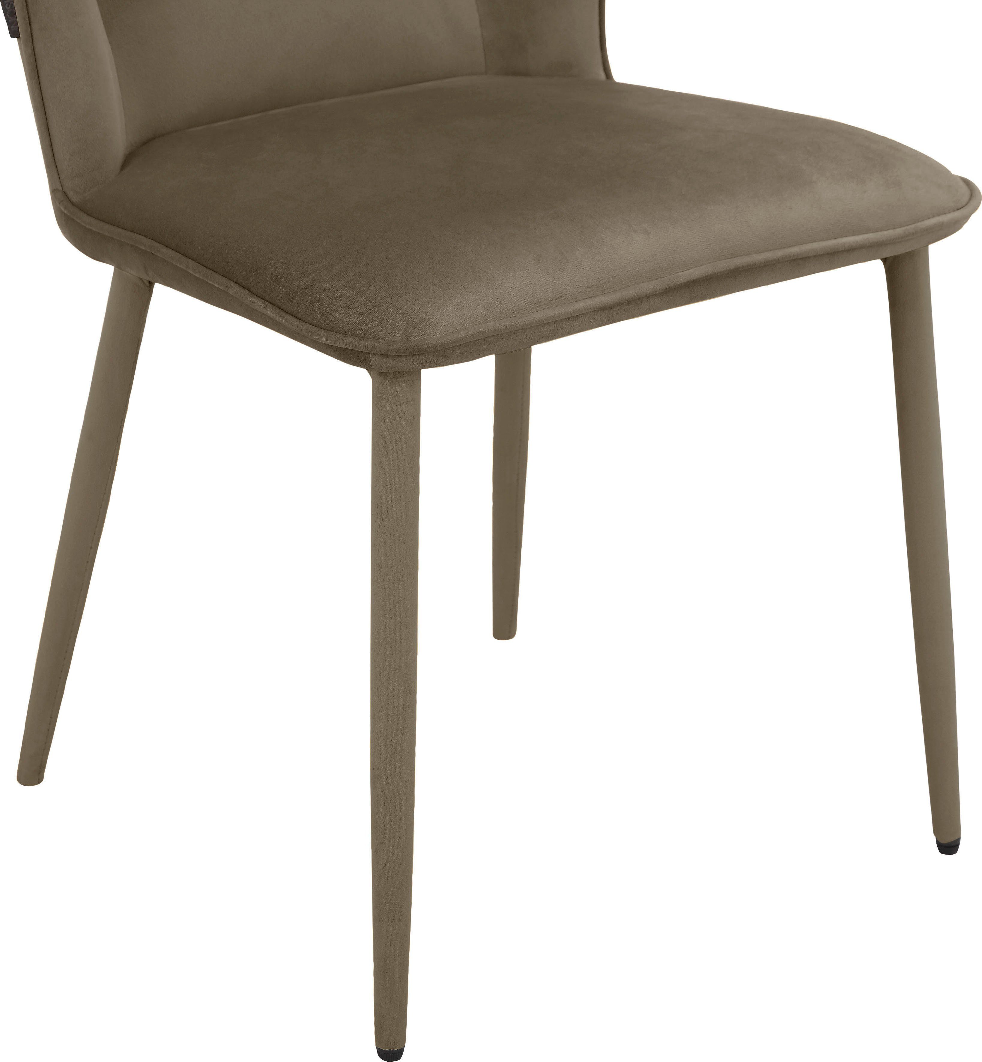 INOSIGN Eetkamerstoel Koa van veloursstof, met zacht verdikte zitting en rugleuning, zithoogte 49 cm (2 stuks)