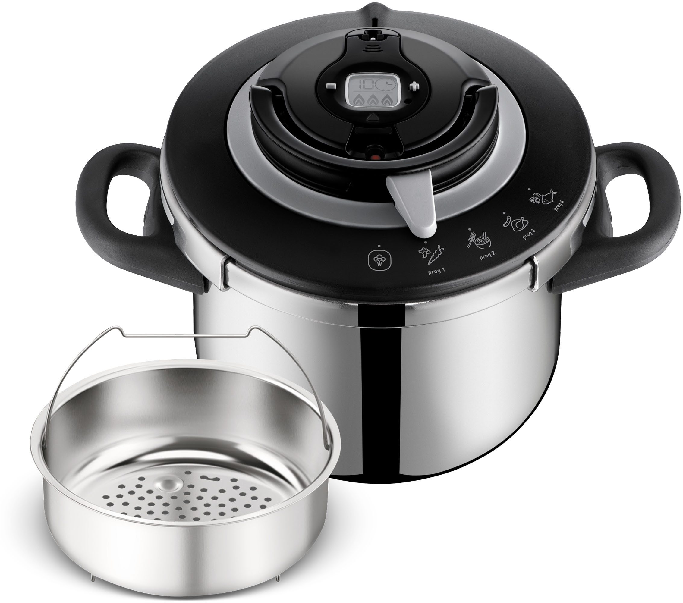 Tefal Snelkookpan Clipso+ CHEF, 6 liter snelkookpan 4 kookprogramma’s, 6 veiligheidsniveaus,...