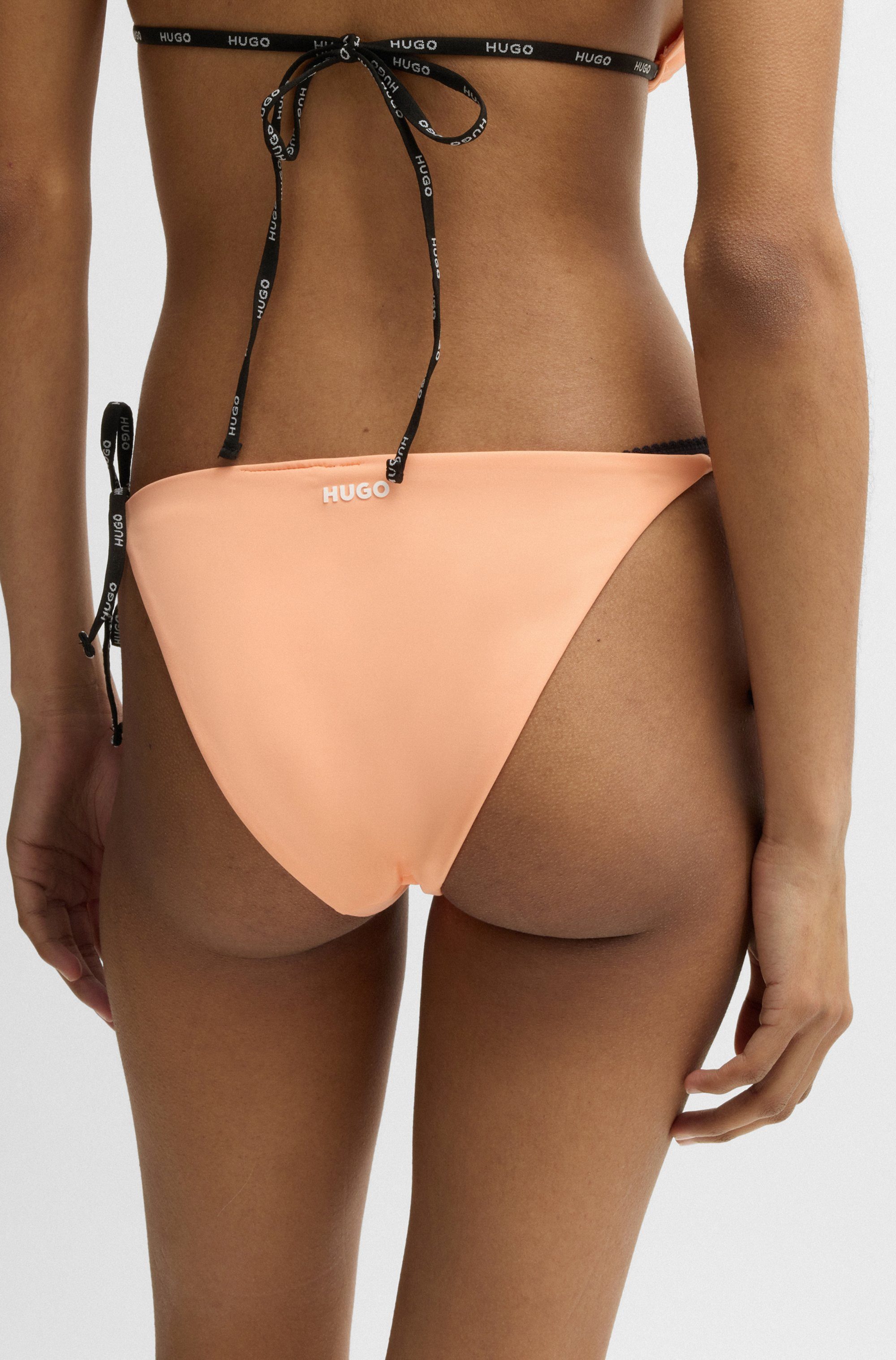 HUGO underwear Bikinibroekje PURE_SIDE TIE met contrastkleurige inzetten