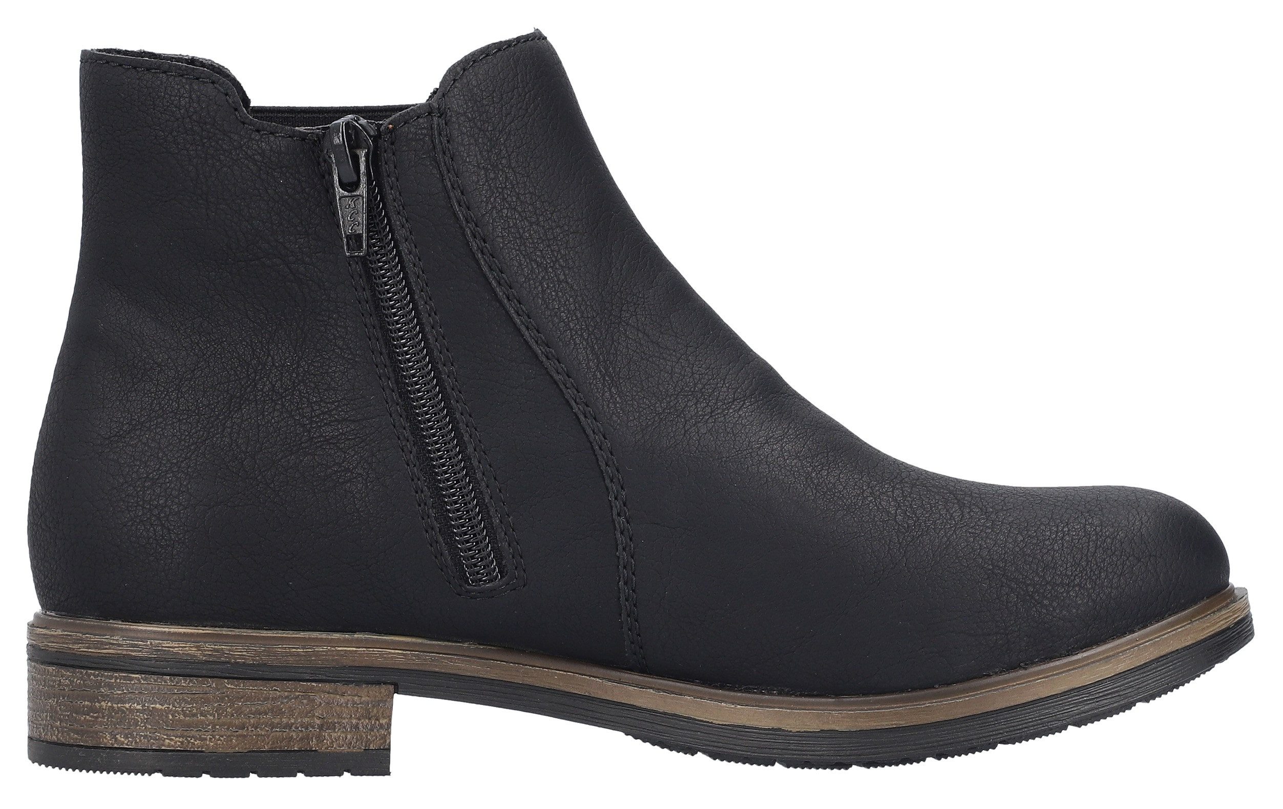 Rieker Chelsea-boots , instappers, enkellaars, blokhak, met verwarmende textielvoering