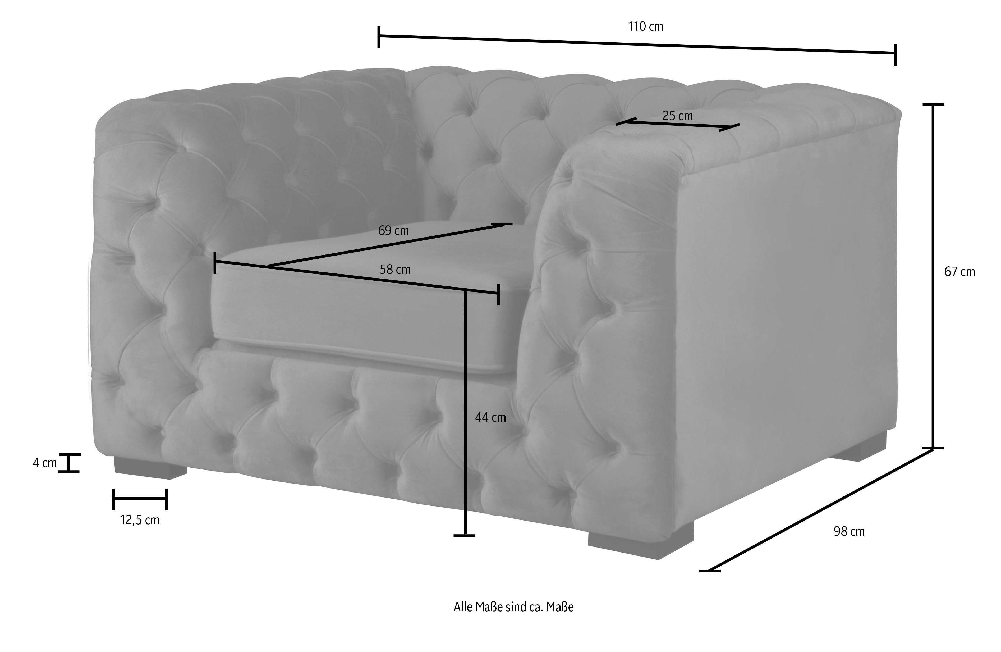 Guido Maria Kretschmer Home&Living Chesterfield-fauteuil Kalina stoel klassieke chesterfield knoopdetails, zeer hoogwaardige afwerking