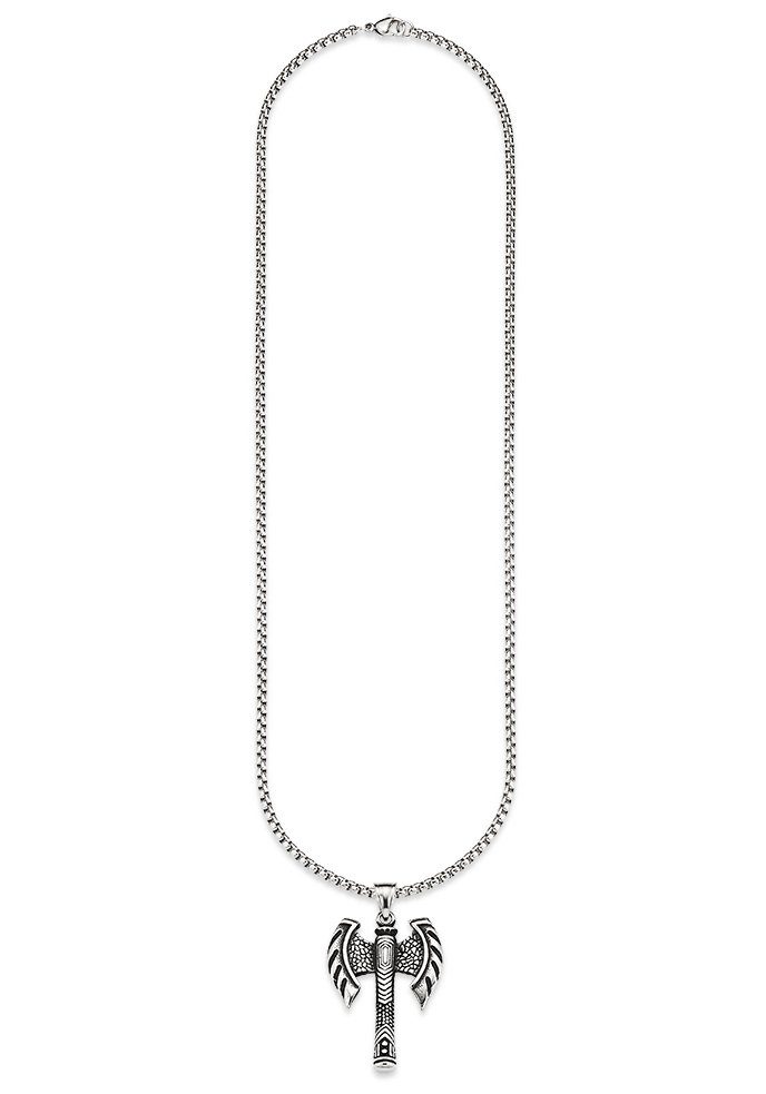 Bruno Banani Ketting met hanger Sieraad Geschenk, Halsketting Dubbele Bijl Kruis Venetiaanse Ketting Zilver