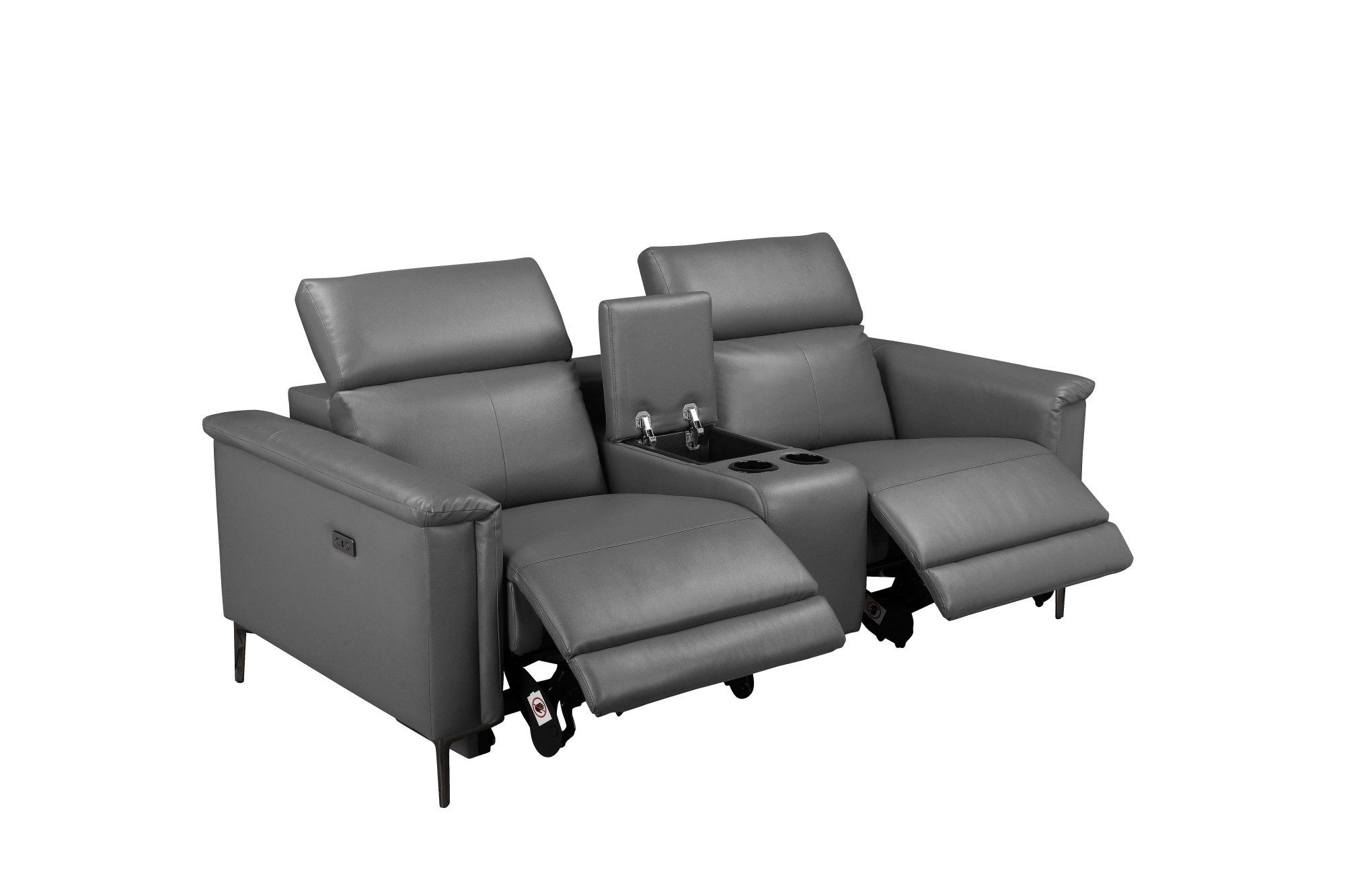 Places of Style 2-zitsbank Lund, 2-zits bioscoopbank, tv-fauteuil, multimedia-sofa, USB-A met elektrische of handmatige relaxfunctie, bekerhouder en opbergruimte