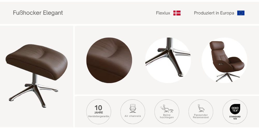 FLEXLUX Voetenbankje Elegant, beensteun, ontspanning, Scandinavisch, ultiem comfort