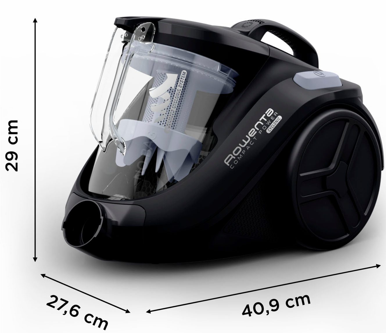 Rowenta Stofzuiger Compact Power Cyclonic, zakloos, hoge zuigkracht op harde vloeren