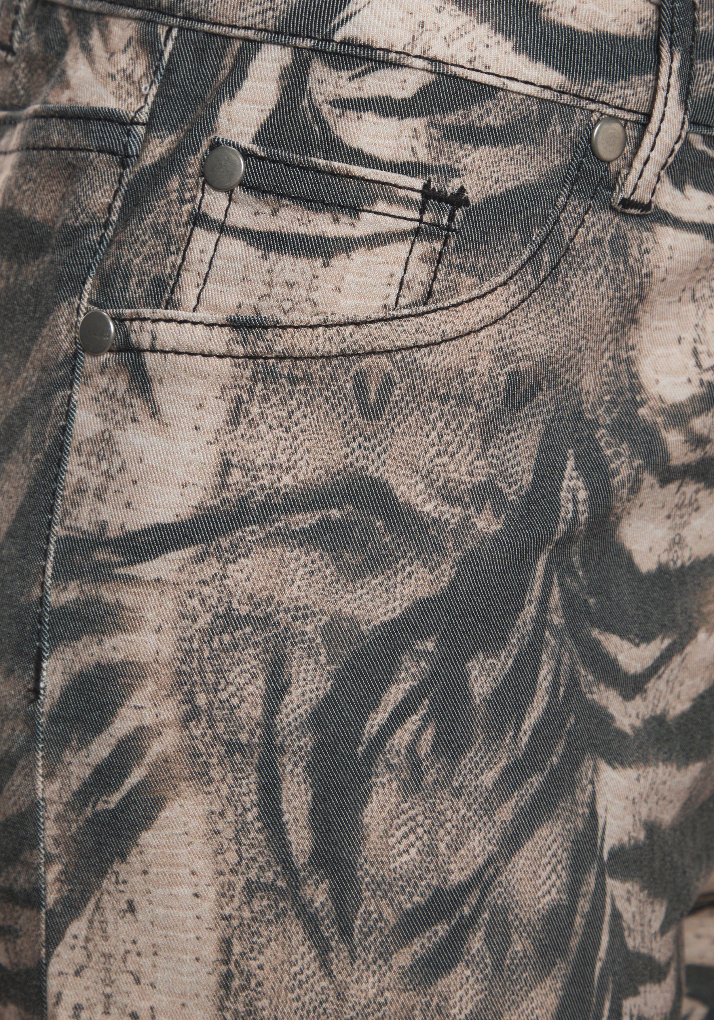 Lascana 7 8-jegging met dierenprint elastische skinny jeans met alloverprint