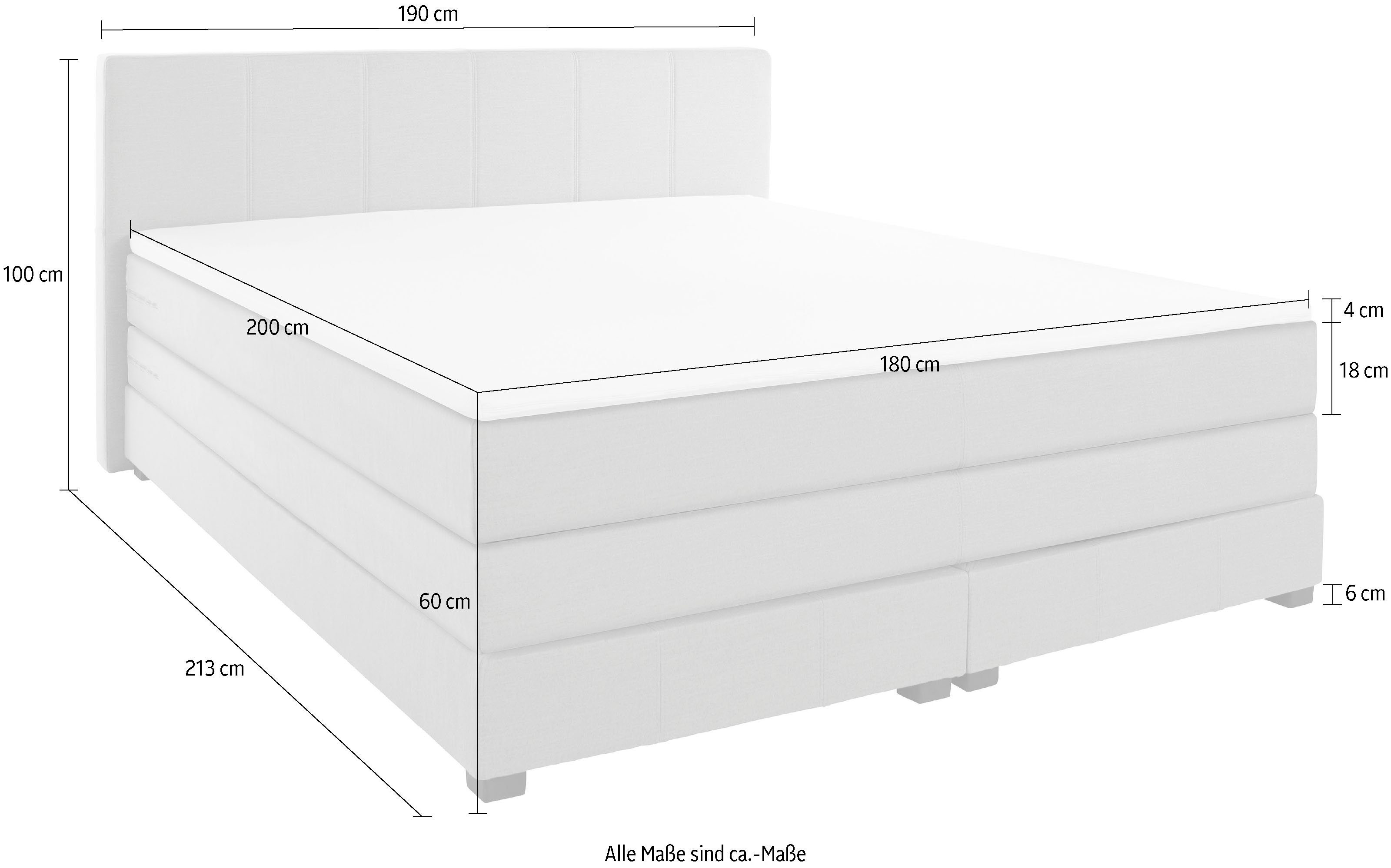 OTTO products Boxspring Peetu Pocketveringsmatras, in 4 breedten en 4 kleuren, incl. topmatras