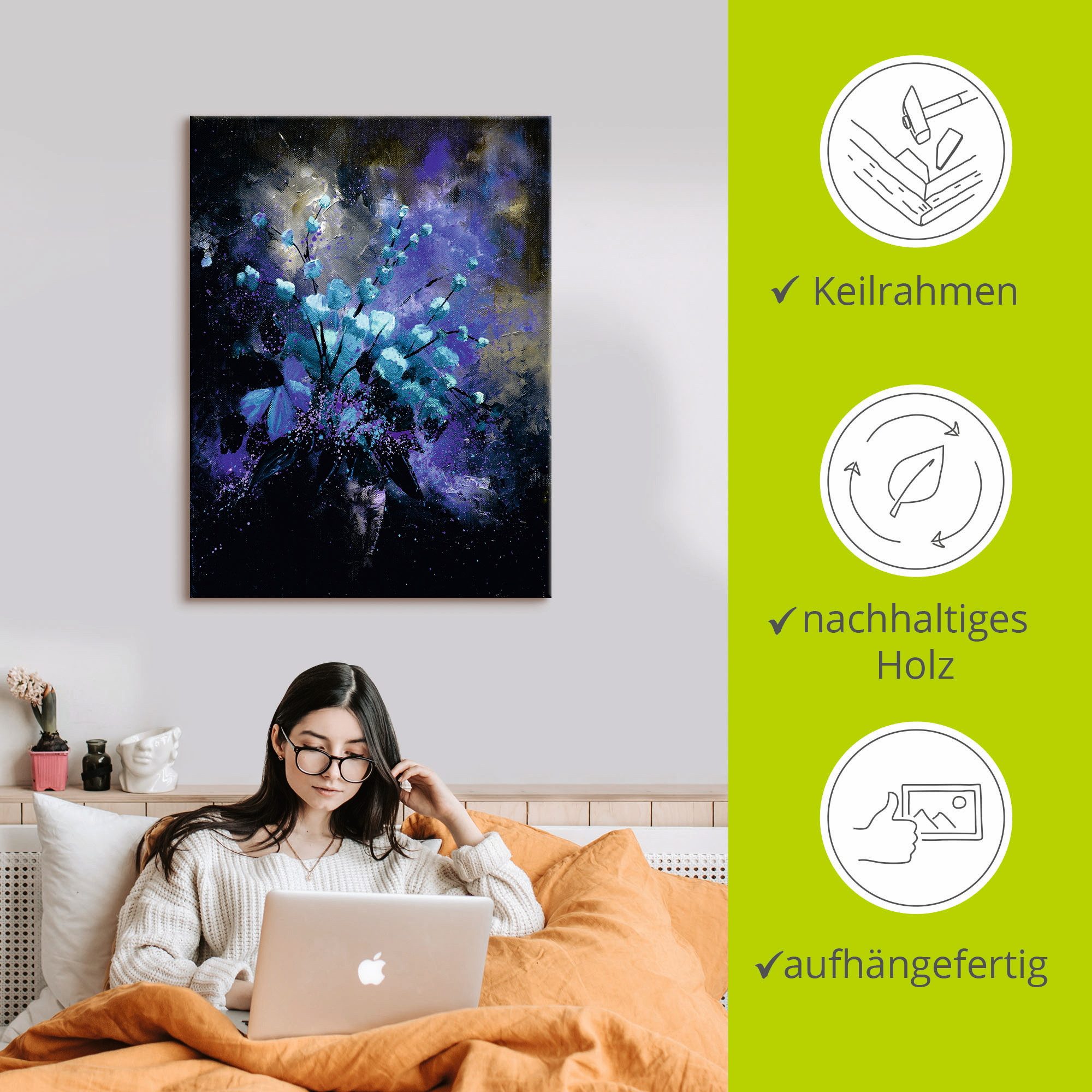 Artland Artprint op linnen Stilleven bloemen II gespannen op een spieraam