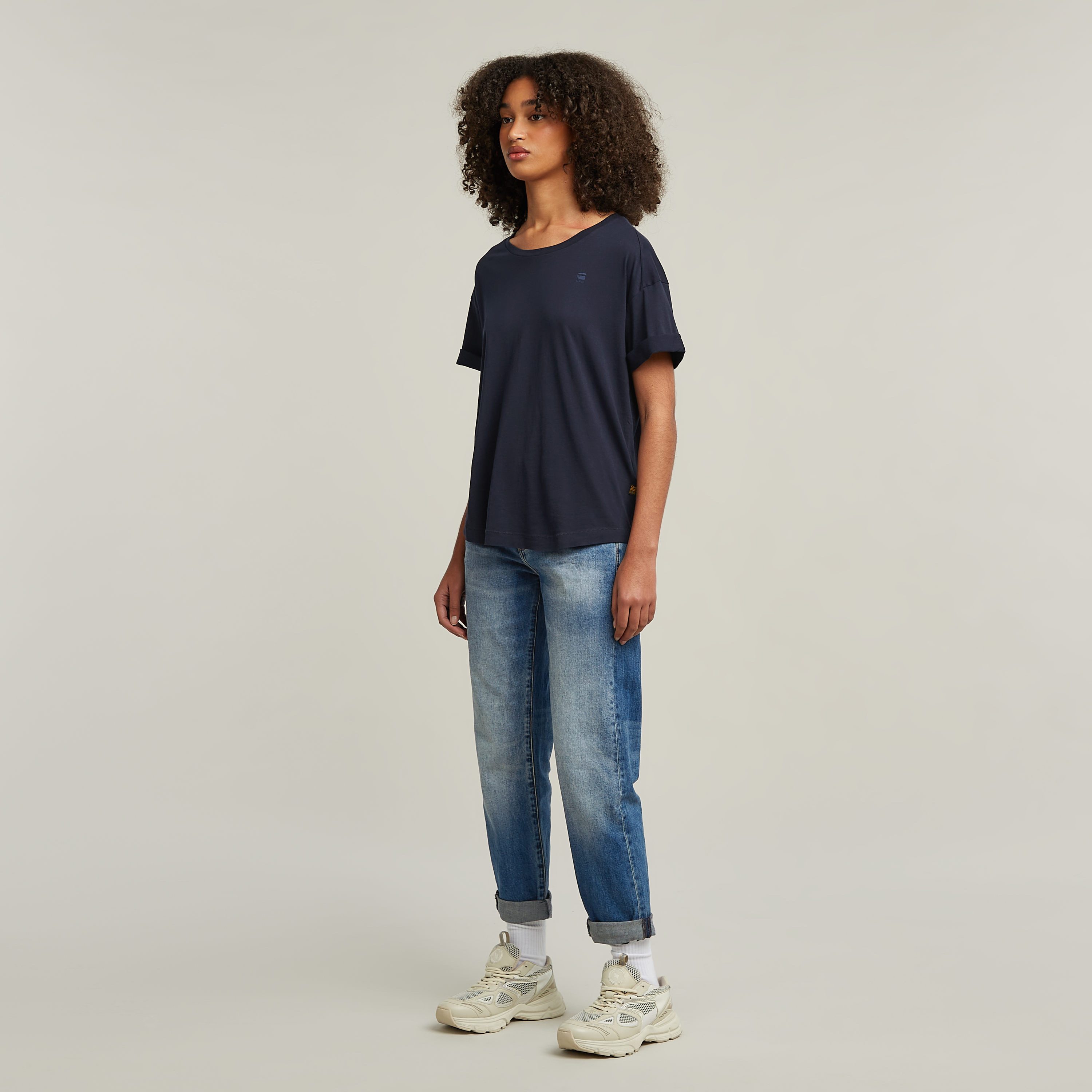 G-Star RAW T-shirt Rolled up met omgeslagen mouwen