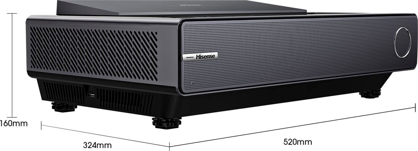 Hisense Laser-tv PX1-Pro 90-130 inch Trichroma laserprojector, 4K Ultra HD, 4k laser cinema, rgb lasertechnologie, android q - zonder scherm