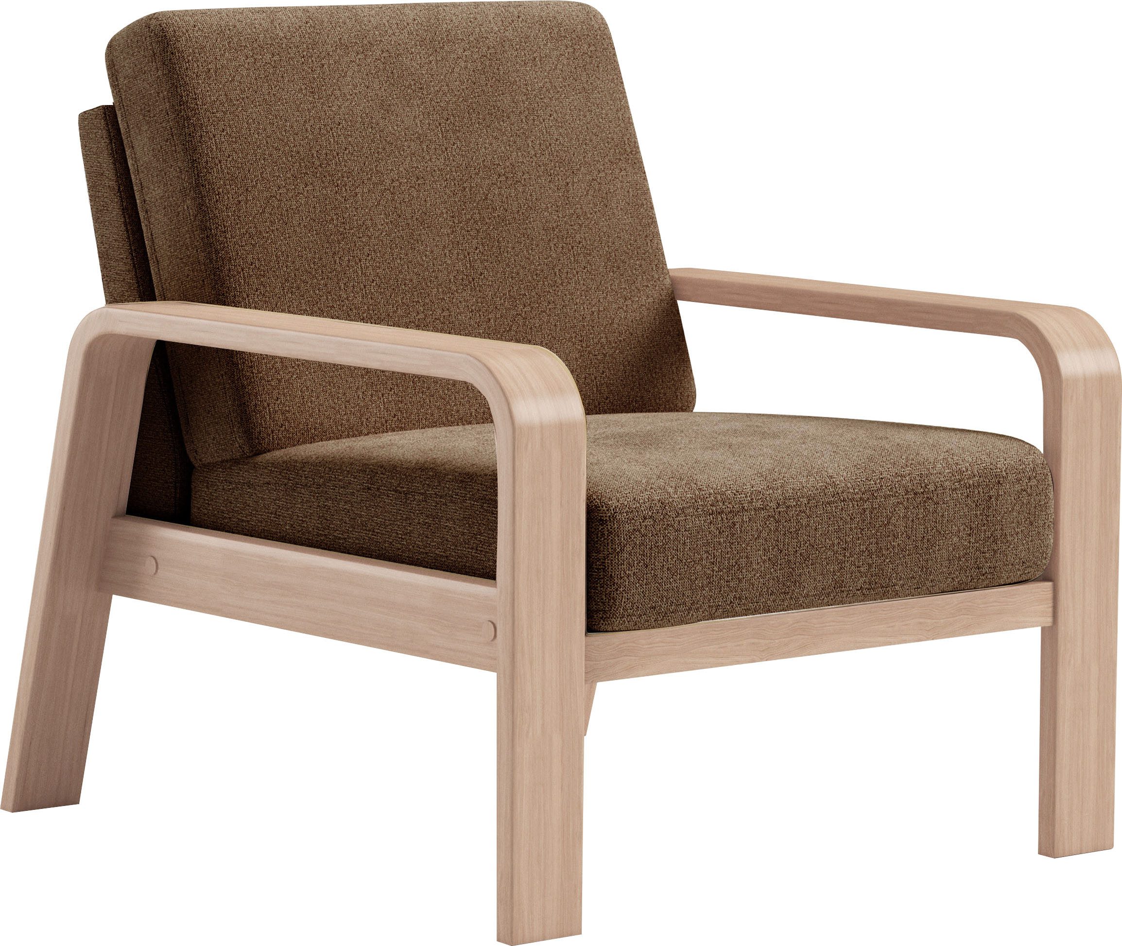 sit&more Fauteuil Kolding Armleuningen van natuurlijk beukenhout, verschillende bekledingen en kleuren