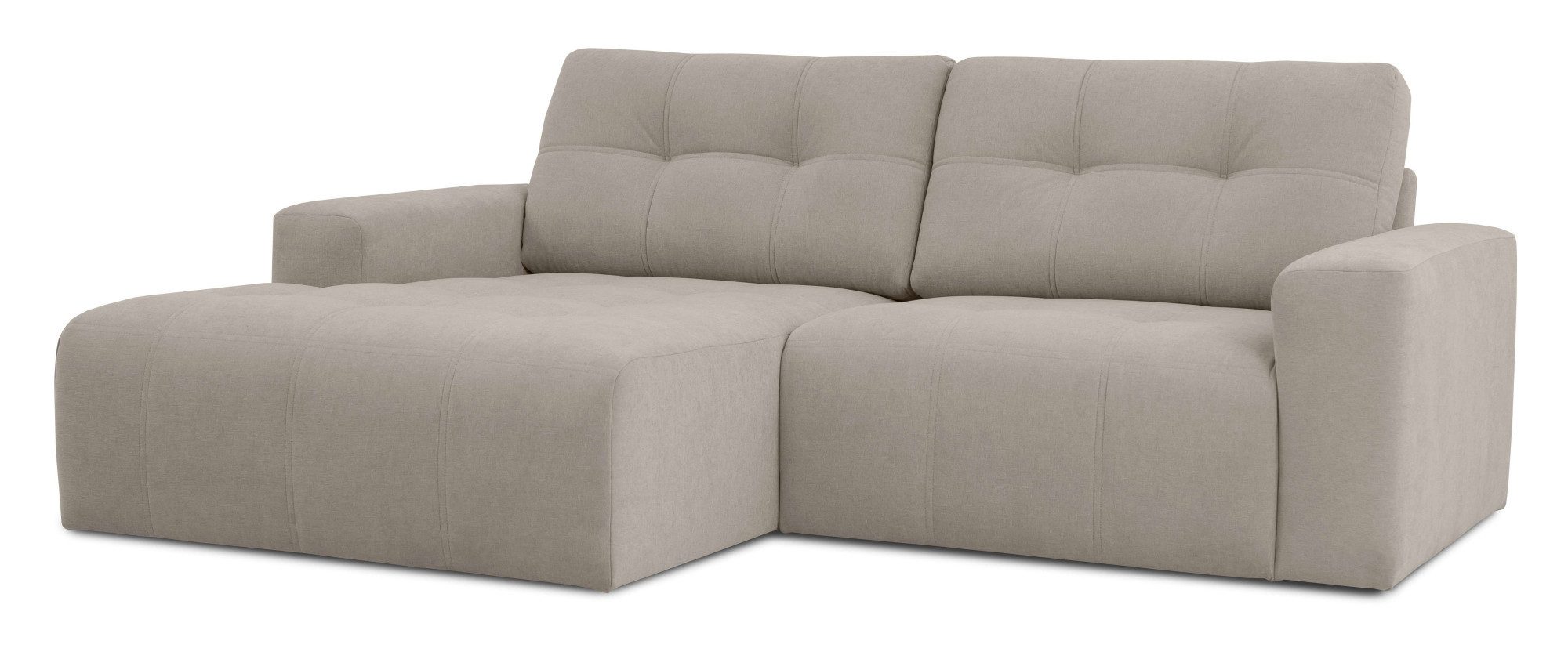 Home affaire Hoekbank Turnon, lounge-sofa, breedte 221 cm Chenille, met knoop- en dubbele stiksels, elegante uitstraling