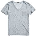 superdry t-shirt scripted v neck tee t-shirt van biokatoen met v-hals en zak grijs