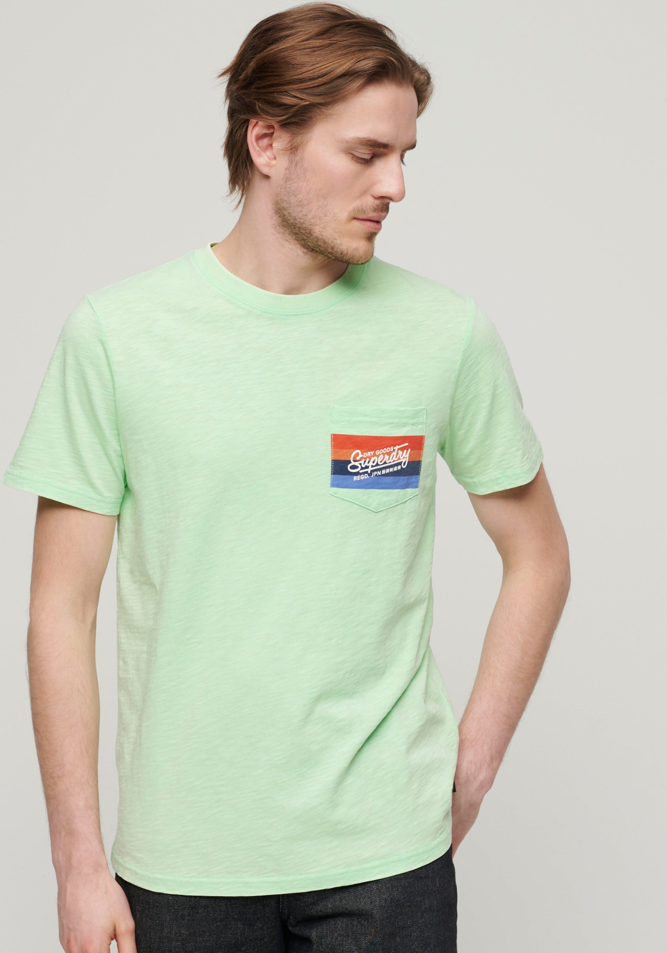 Superdry Shirt met print SD-CALI STRIPED LOGO T SHIRT