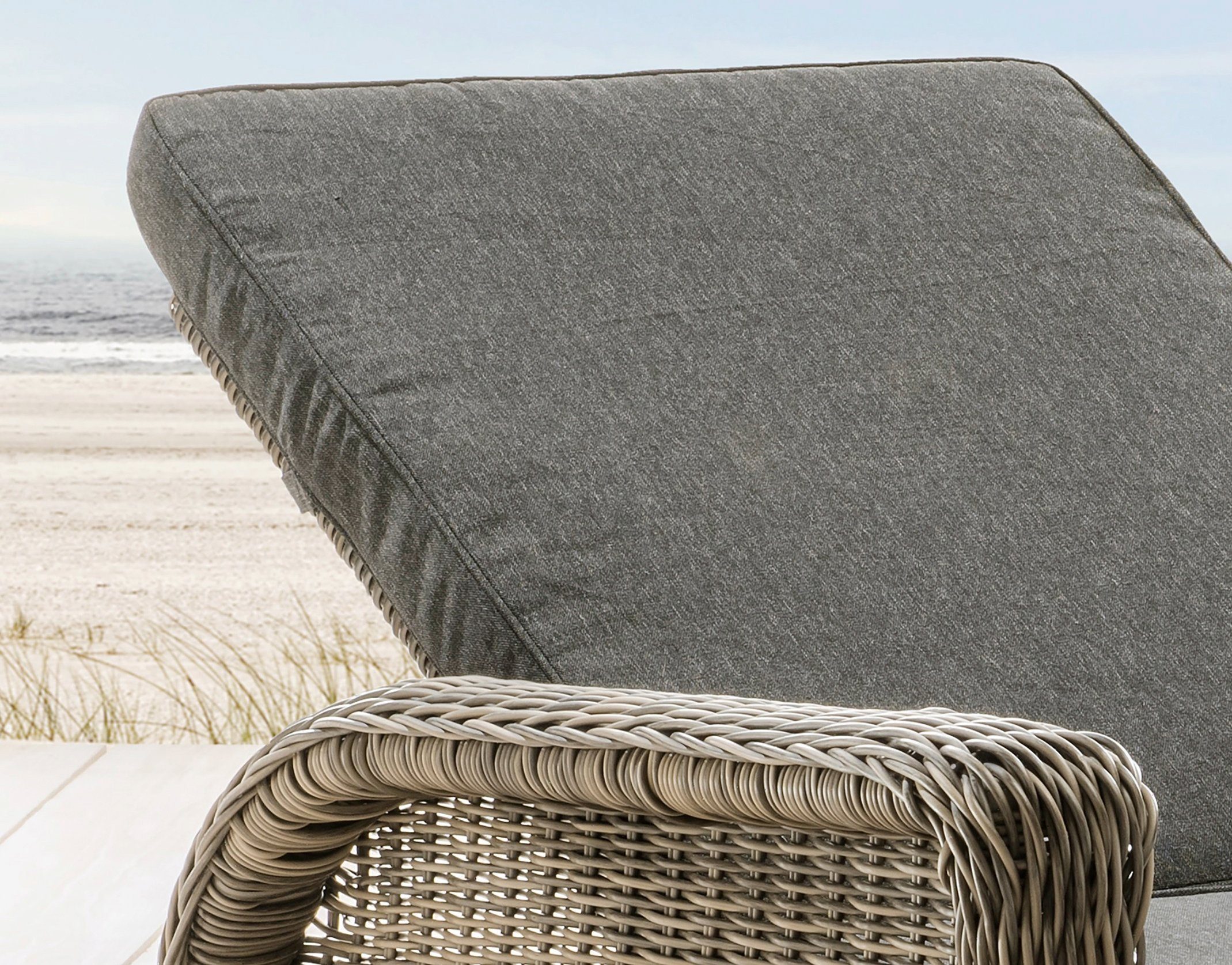 Destiny Ligstoel Casa Aluminium, polyrattan, met wielen en kussen, 202x83x58cm, verstelbaar
