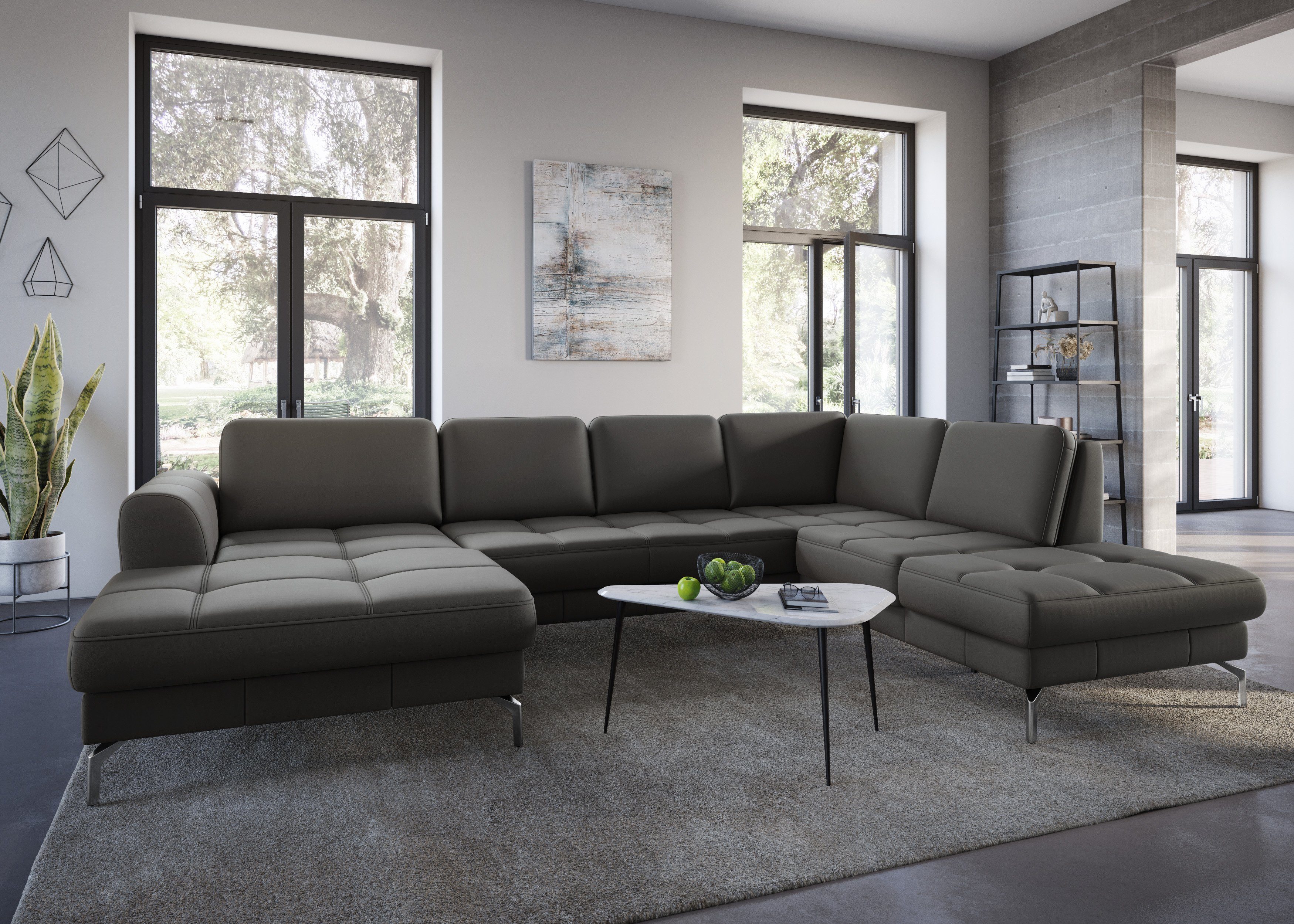 sit&more Zithoek Bendigo U-vorm inclusief zitdiepteverstelling, bodemvrijheid 15 cm, in 2 pootkleuren