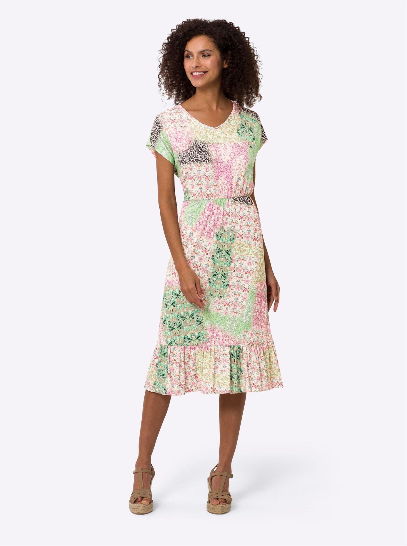 heine Jerseyjurk Gedessineerde jurk