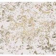komar fotobehang gouden feathers (set) wit