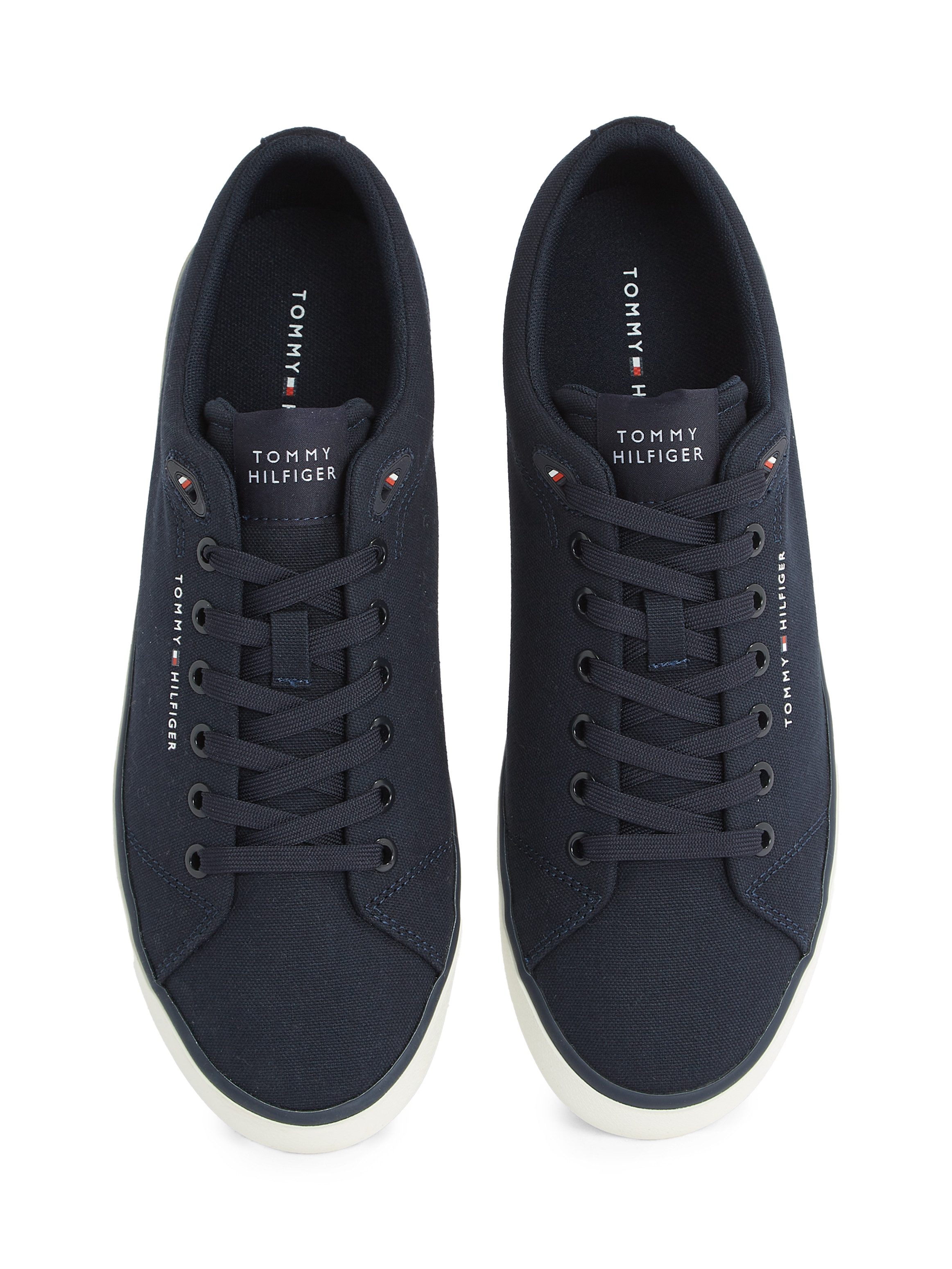 Tommy Hilfiger Sneakers TH HI VULC LOW CORE CANVAS , vrijetijdsschoen, lage schoen, veterschoenen met zacht gepolsterde schacht