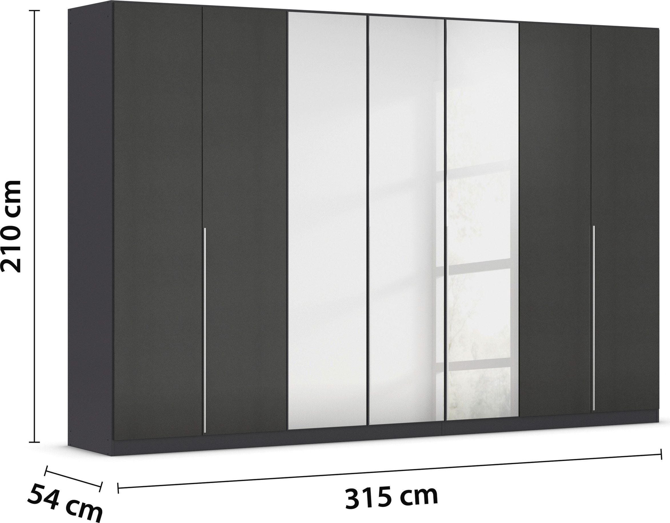 rauch Draaideurkast Kledingkast kast garderobe AGORDO met decor- of hoogglansfront doordachte binnenuitrusting, in 6 breedtes en 2 hoogtes made in germany