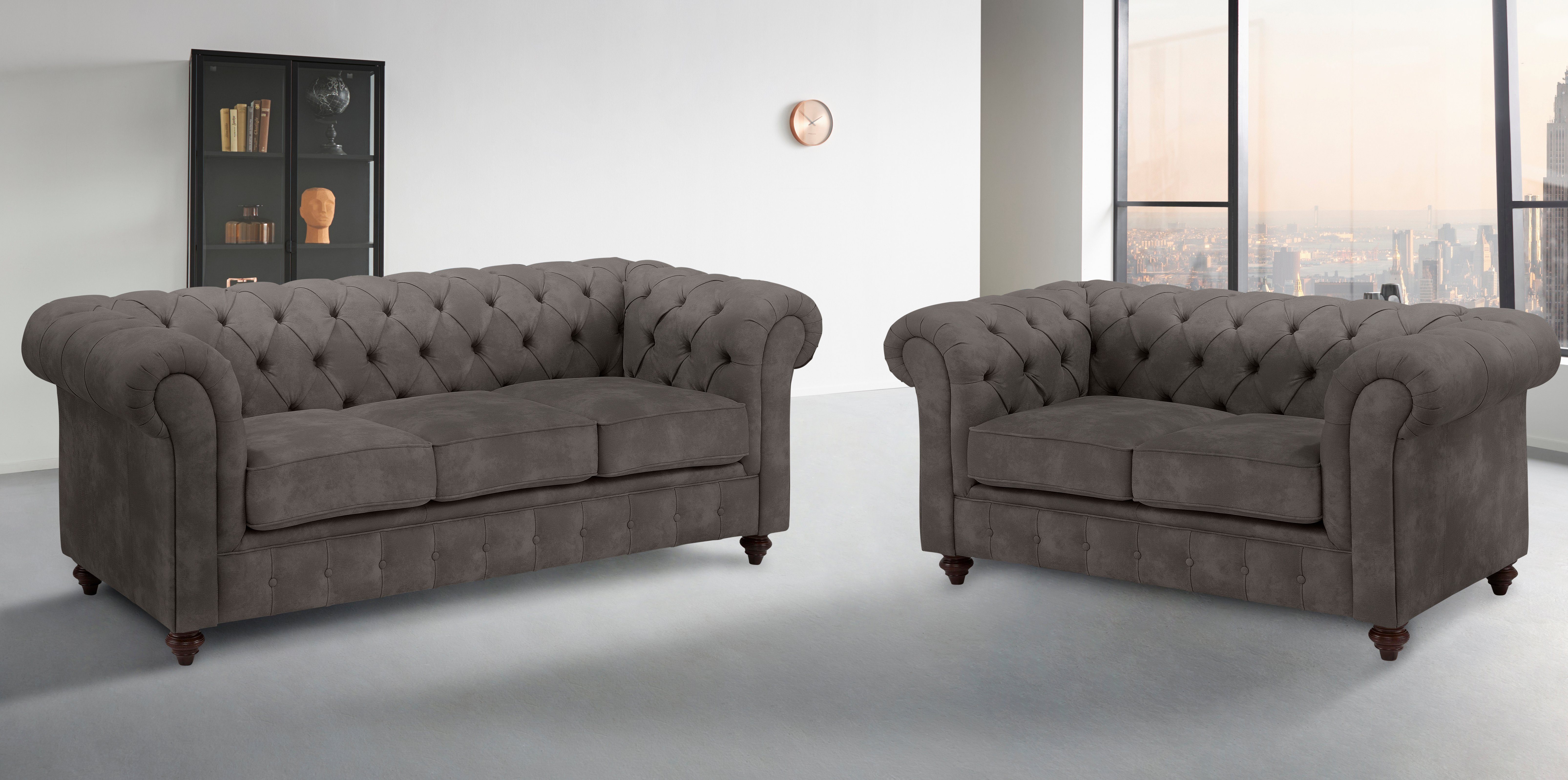 Home affaire Zithoek CHESTERFIELD hoogwaardige knoopdetails, bestaande uit 2- en 3-zitsbank (2-delig)