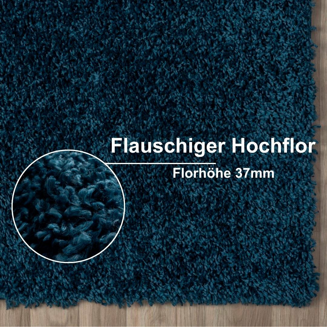 my home Set slaapkamerkleedjes met hoge pool Banji Uni-kleuren, zacht en fluffy, ook als loper en in rond verkrijgbaar
