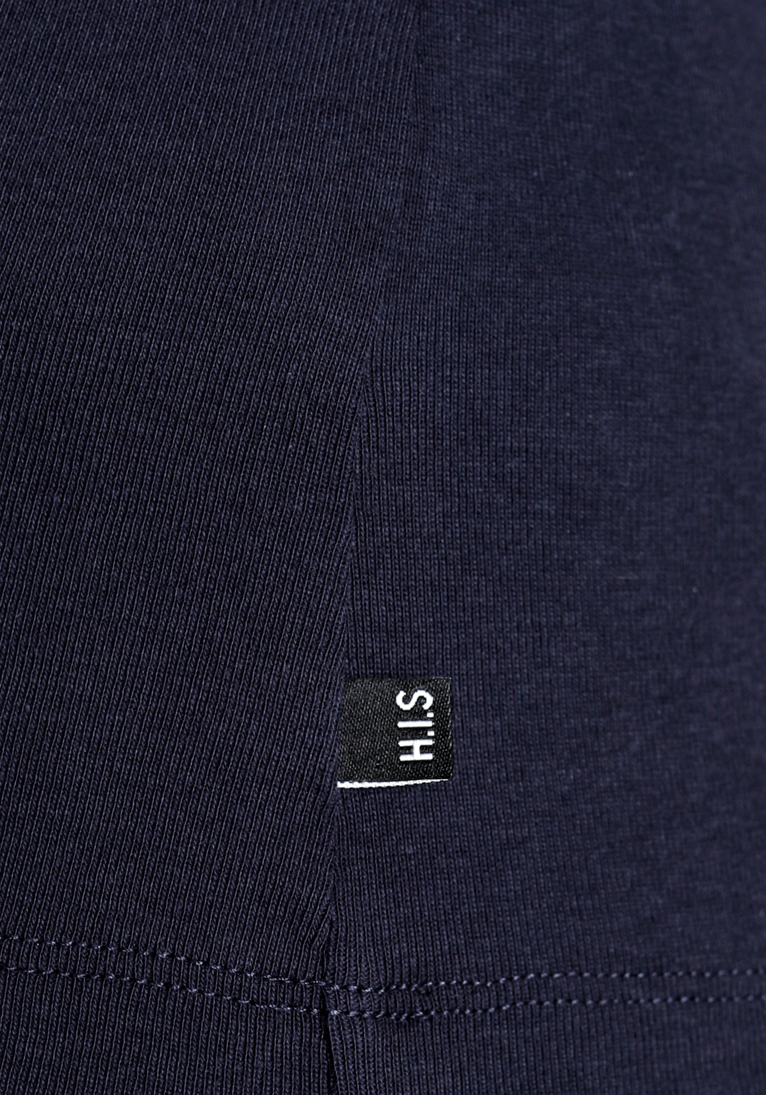 H.I.S Shirt met lange mouwen figuurvolgende pasvorm, fijn ribstof van katoen en viscose