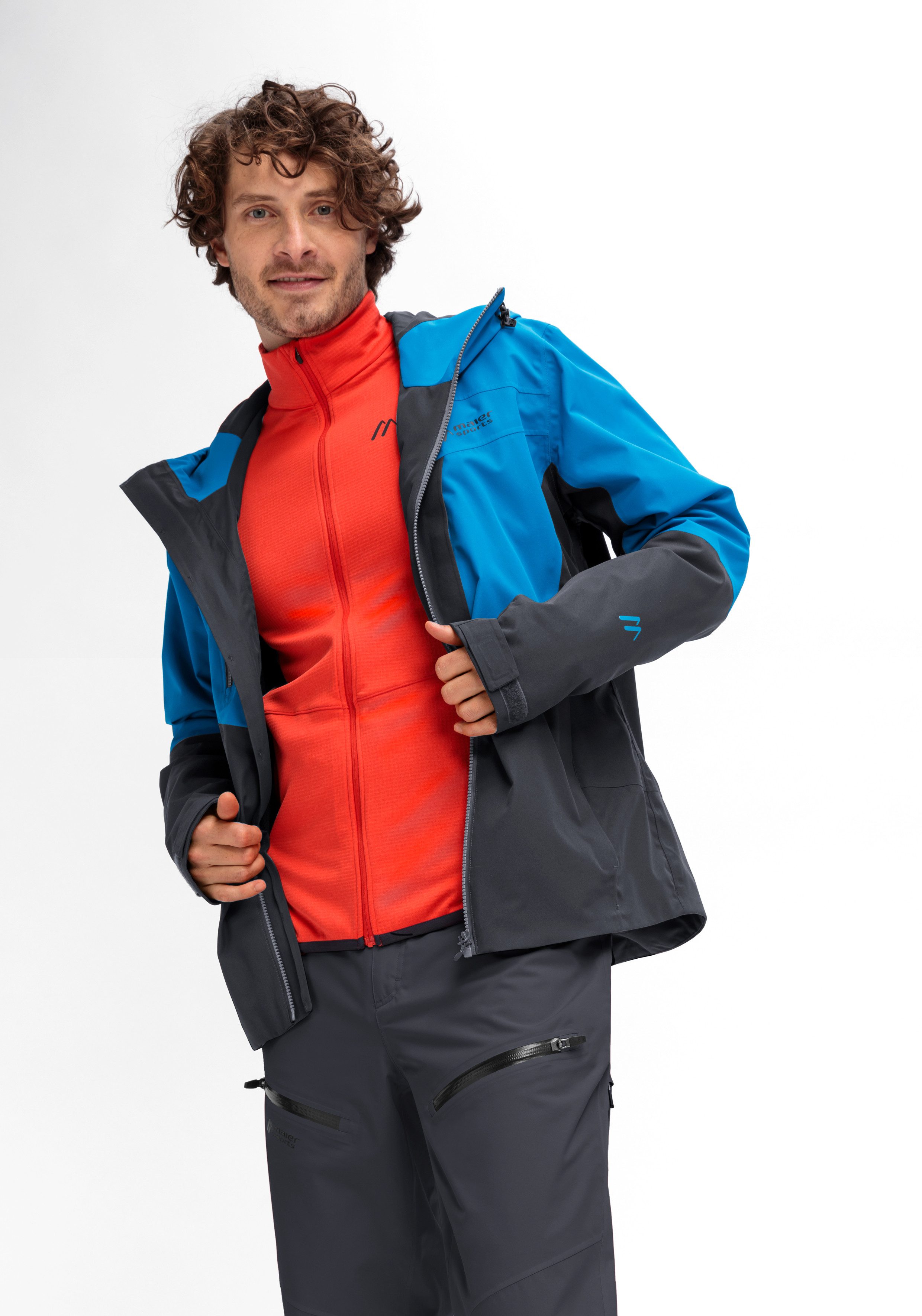 Maier Sports Functioneel jack Lindon M Heren outdoorjas, waterdicht, ritszakken, capuchon