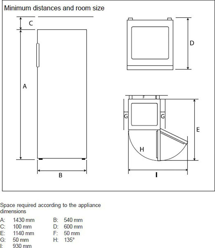 Hanseatic Vrieskast HGS14355CNFI NoFrost, snelvriesfunctie, deuralarm