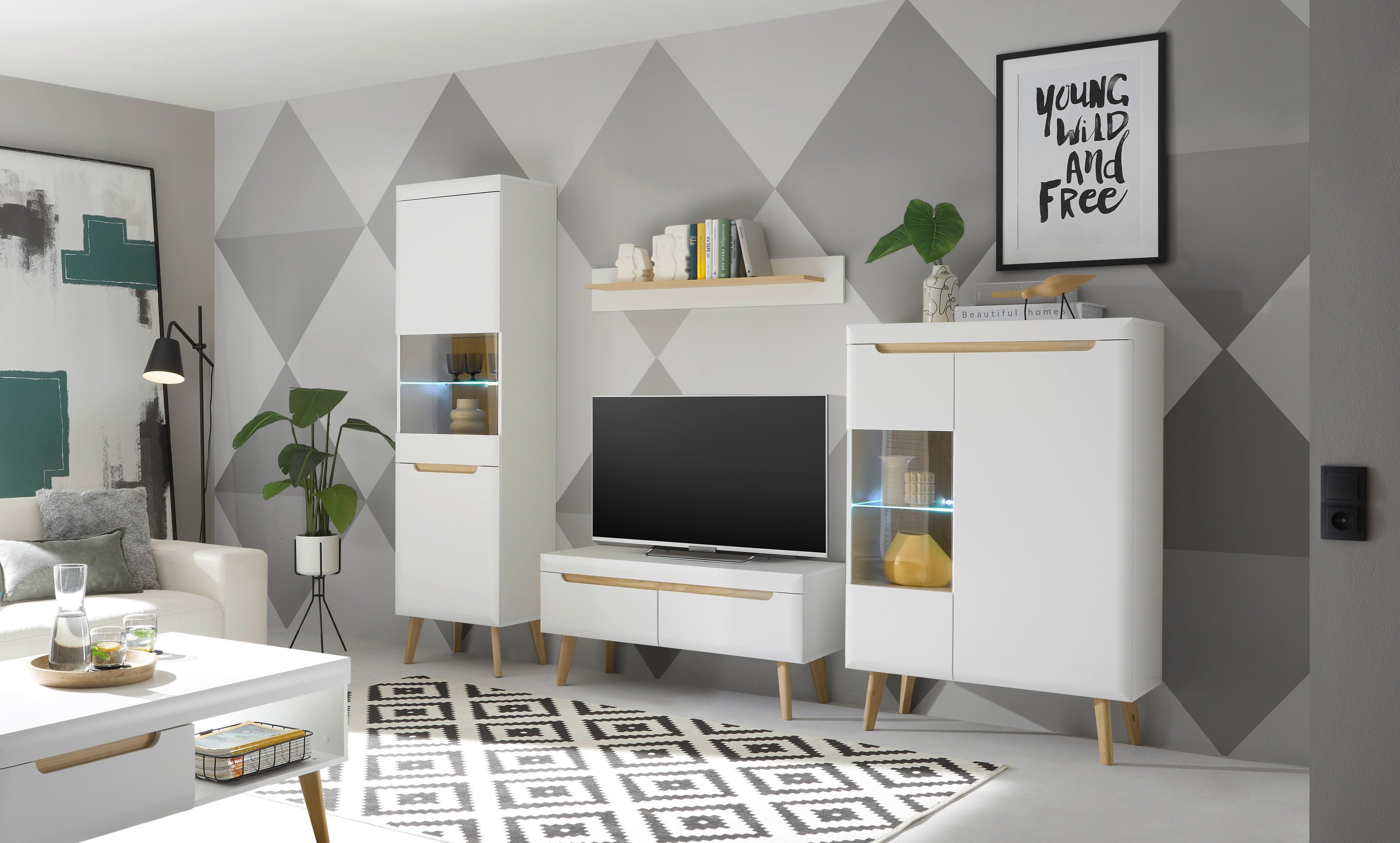 INOSIGN Wandplank Torge, wandplank, wandhouder, hangrek, decoratierek scandinavisch design, opbergruimte, voor kleine ruimtes, breedte 107 cm (1 stuk)
