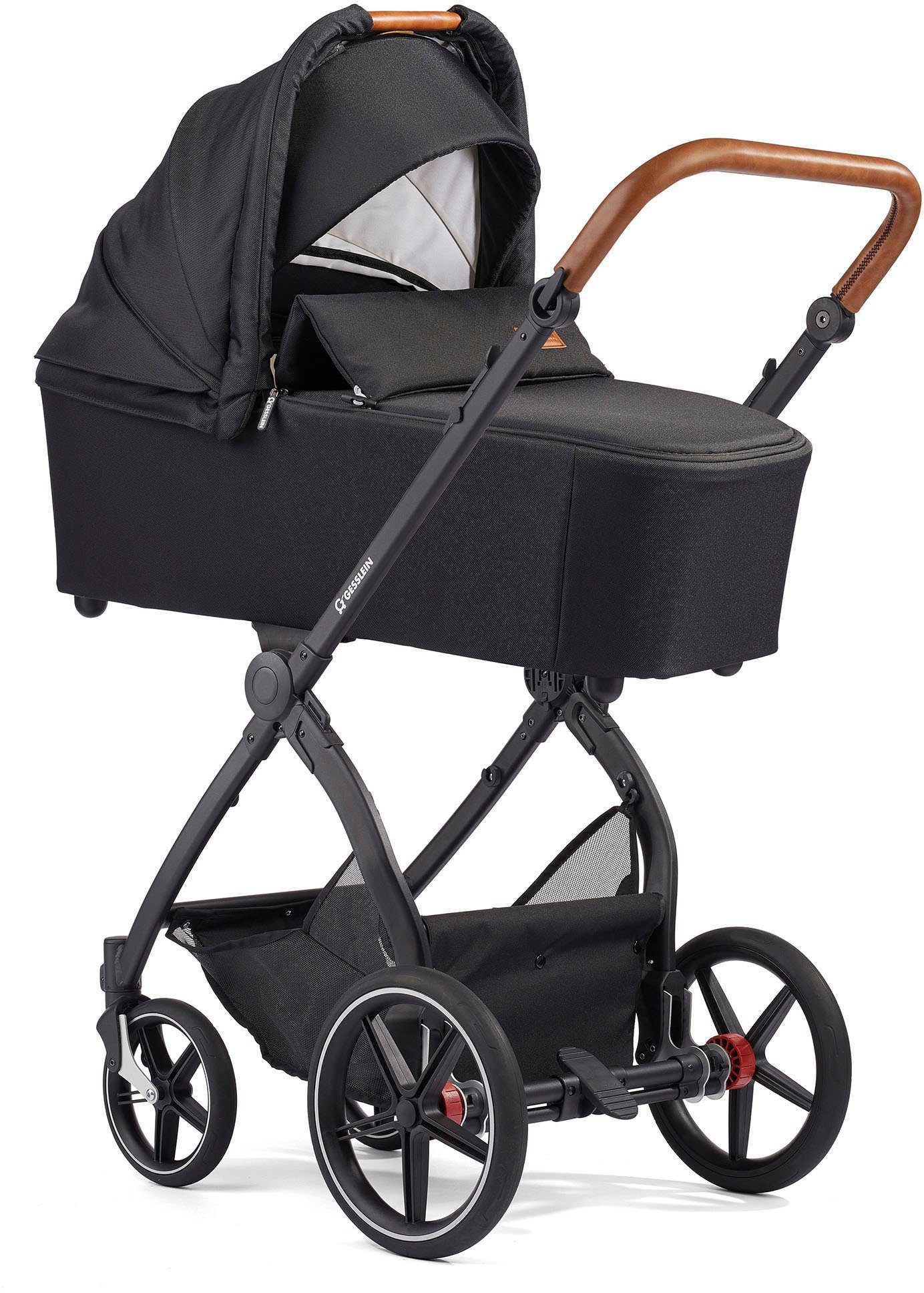 Gesslein Combi-kinderwagen FX4 Soft+ met opzetstukStyle, zwart/cognac