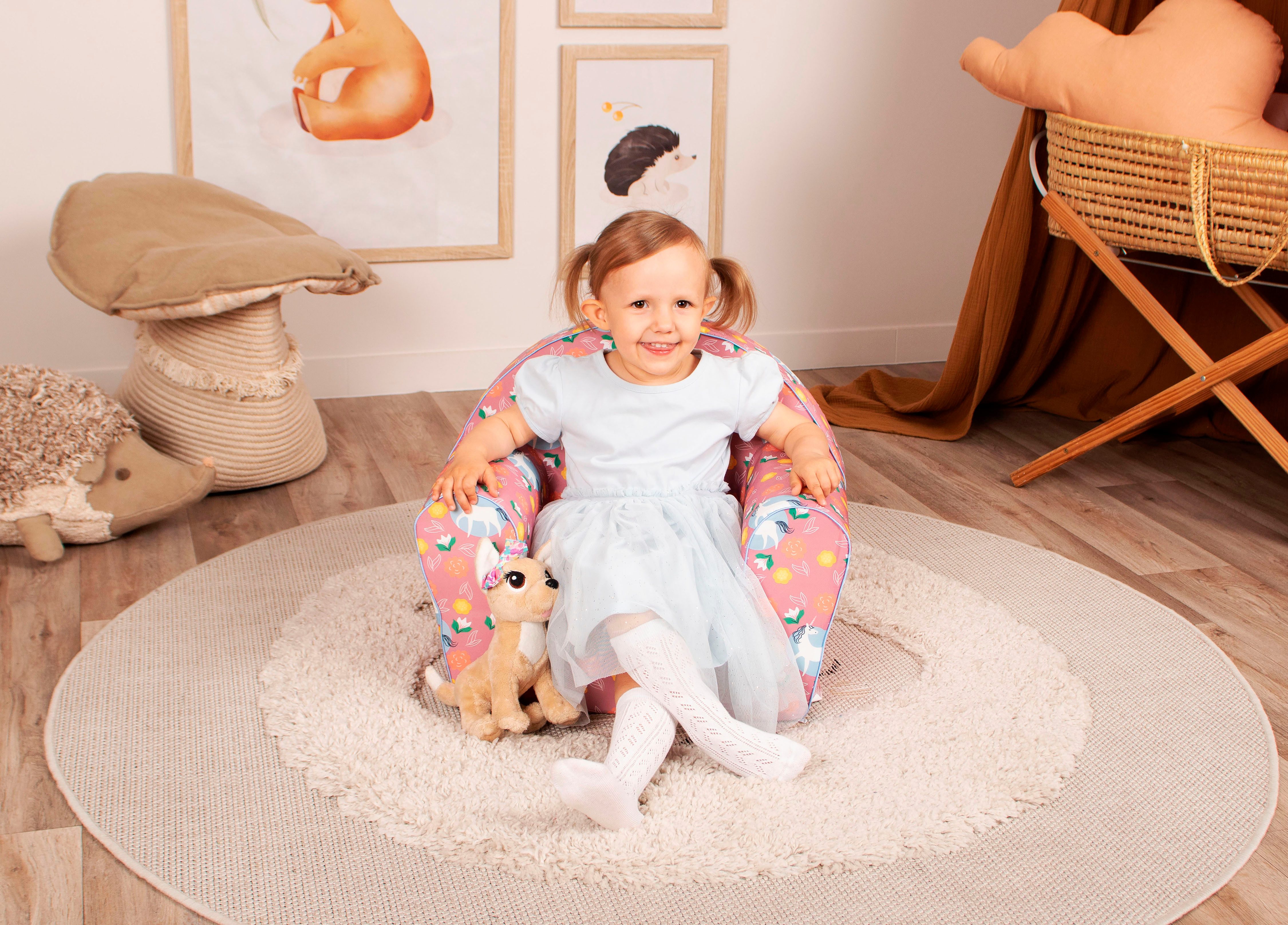 Knorrtoys® Fauteuil Eenhoorn pink voor kinderen, made in europe