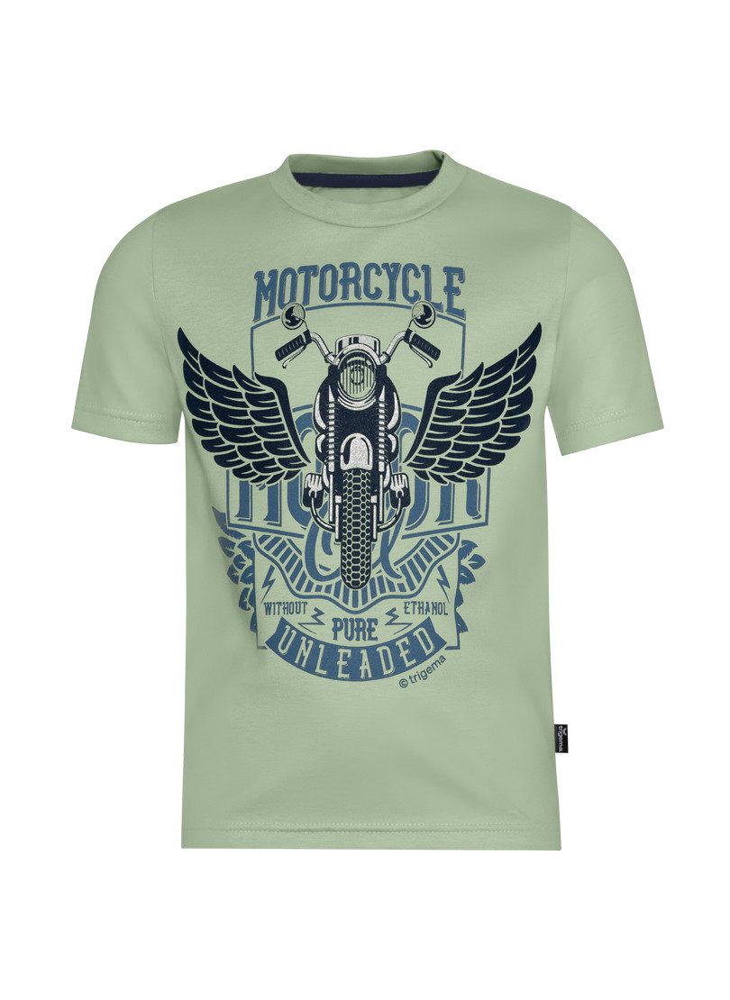Trigema T-shirt TRIGEMA T-shirt met grote motorfiets-printmotief (1-delig)