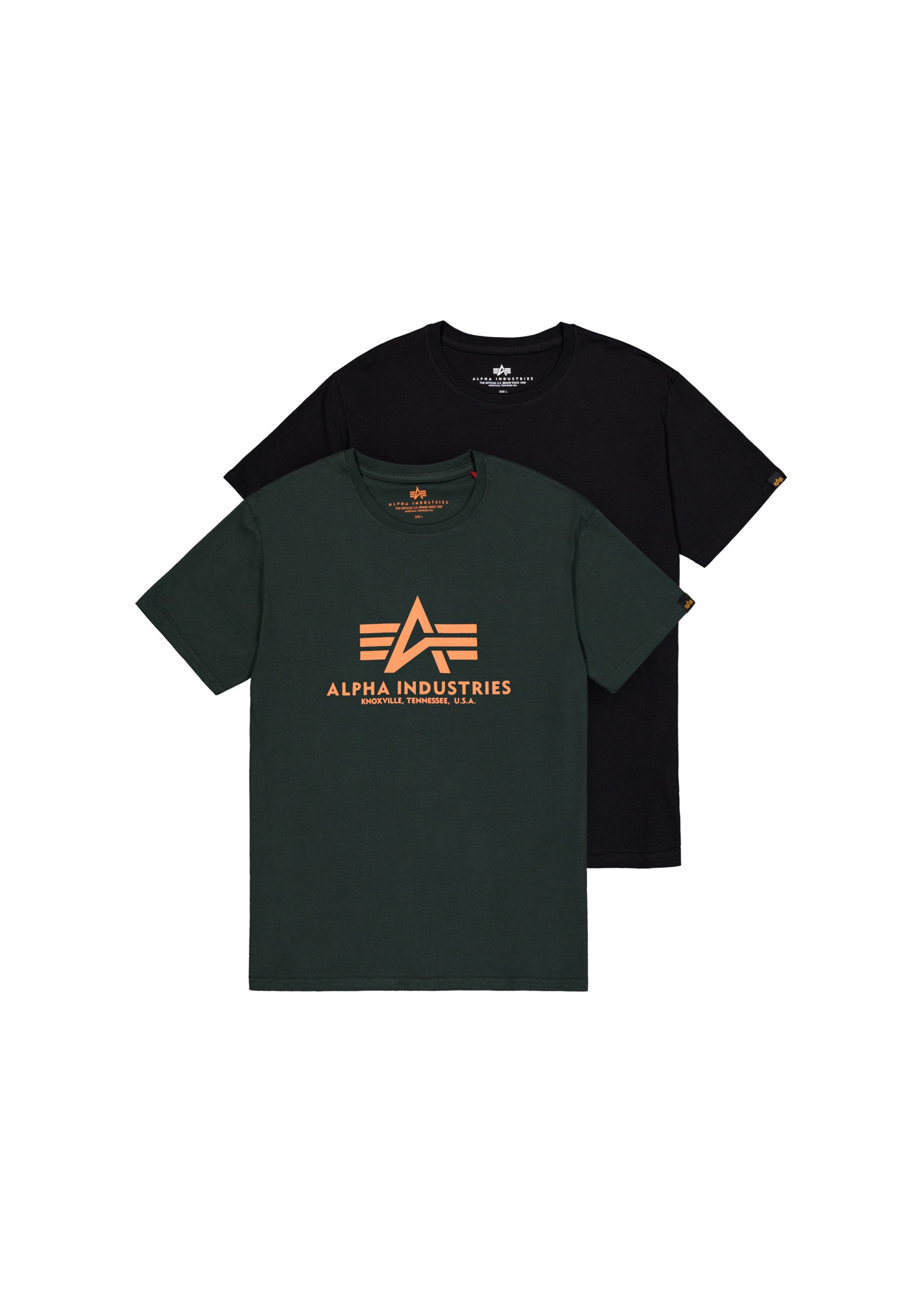 Alpha Industries T-shirt Alpha Industries Men - T-Shirts Basic T-Shirt BL 2 Pack heren t-shirts maat M zwart