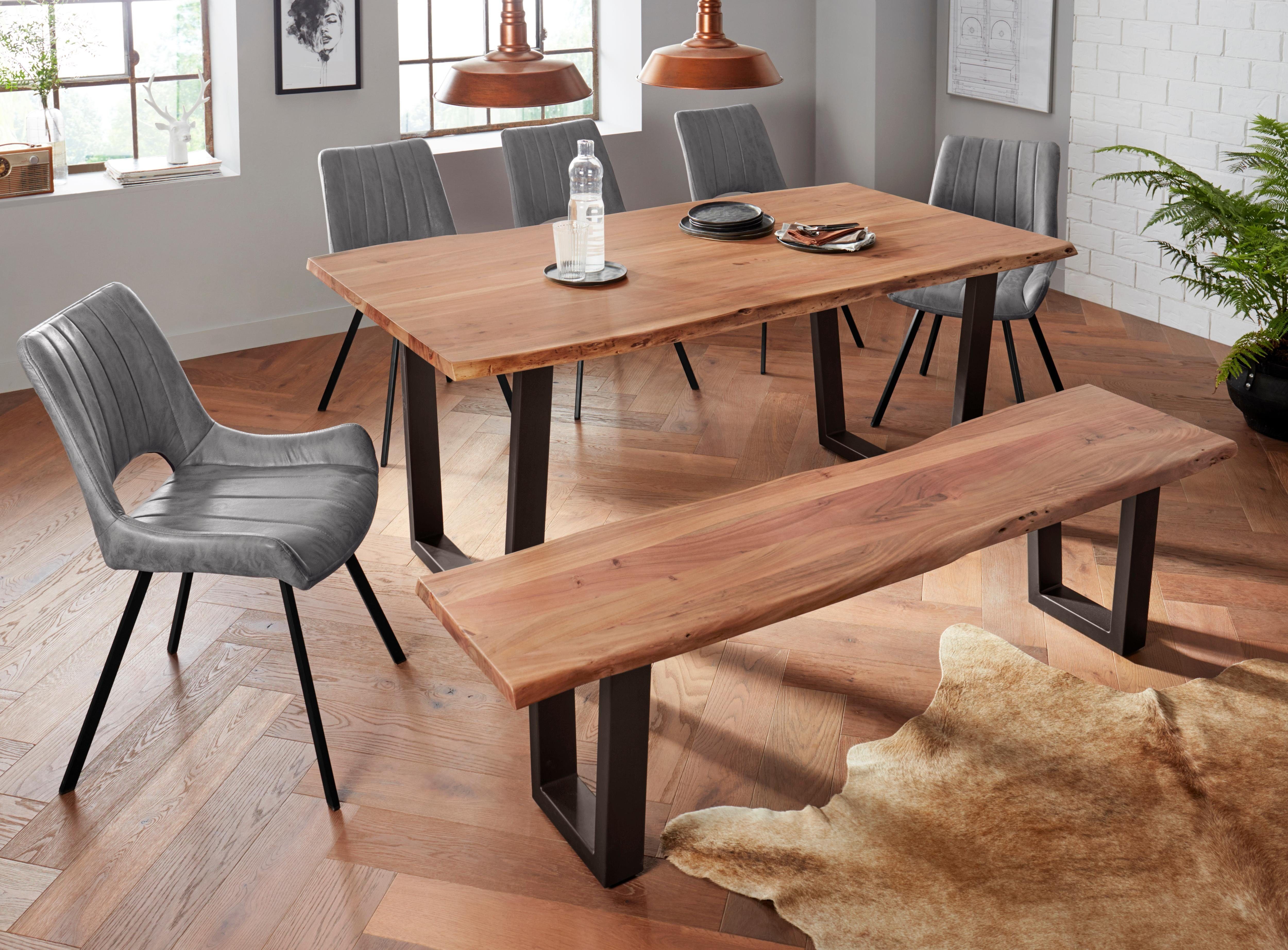 MCA living Eettafel CALABRIA Massief hout in boomstam-look